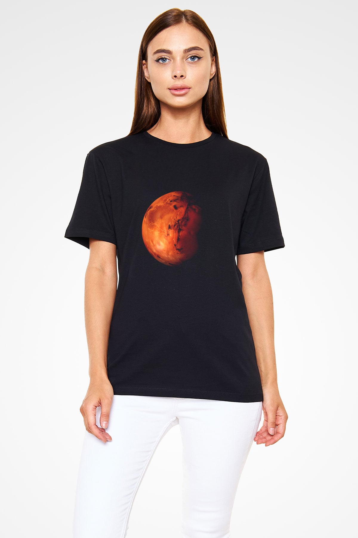 Mars Siyah Unisex Tişört T-Shirt - TişörtFabrikası