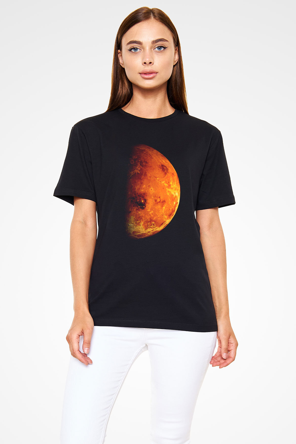 Mars Siyah Unisex Tişört T-Shirt - TişörtFabrikası