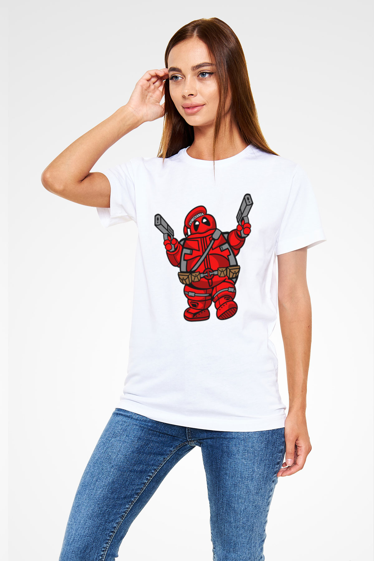 Marshmallow Merc Baskılı Beyaz Unisex Tişört