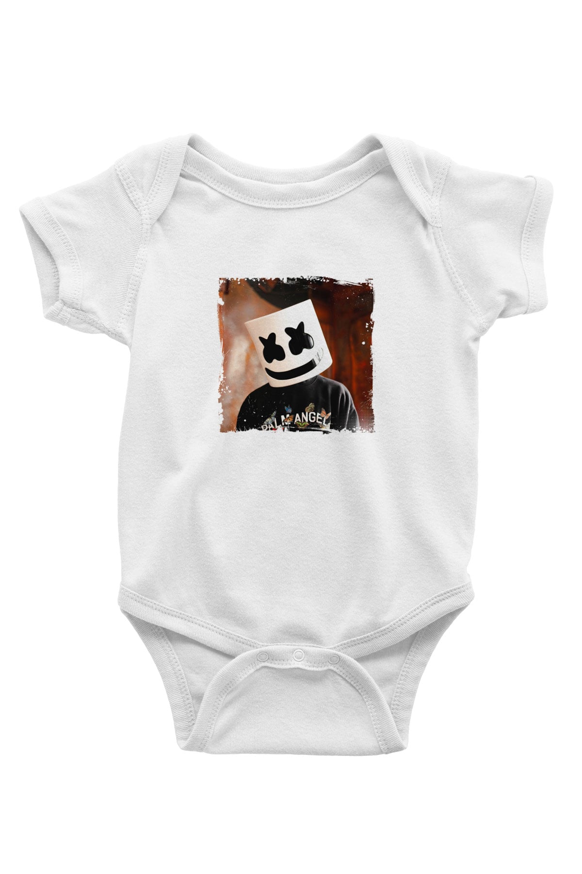 Marshmello Baskılı Beyaz Bebek Body - Zıbın