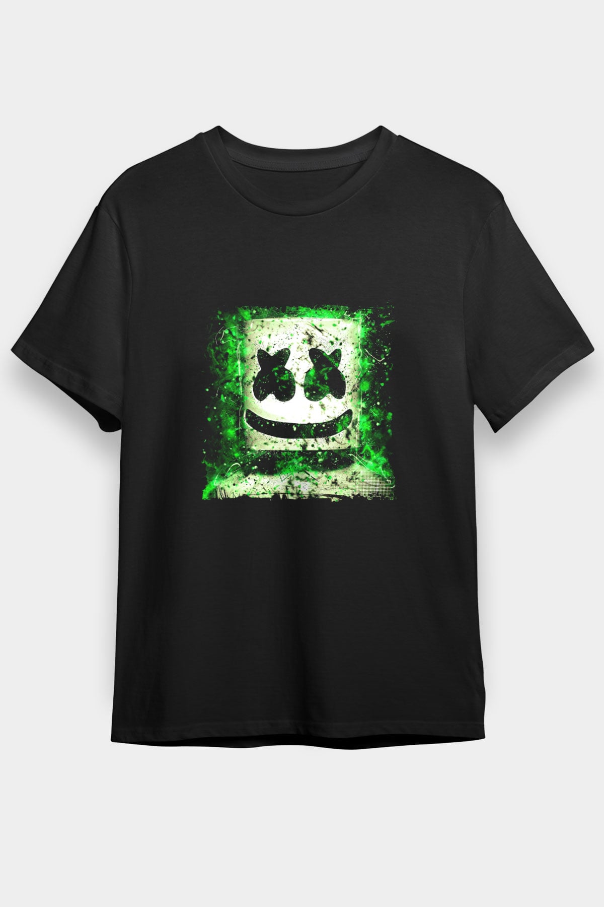 Marshmello Baskılı Unisex Siyah Tişört