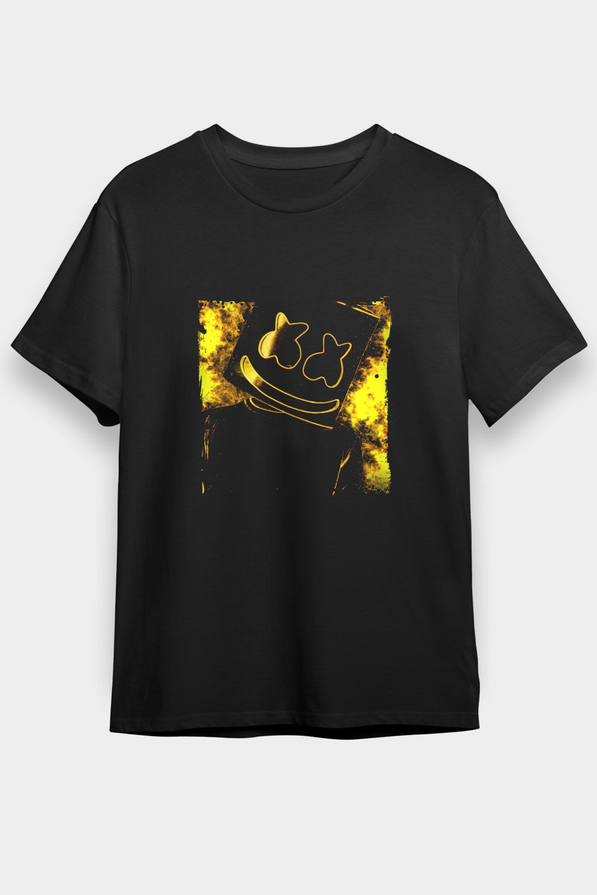 Marshmello Baskılı Unisex Siyah Tişört