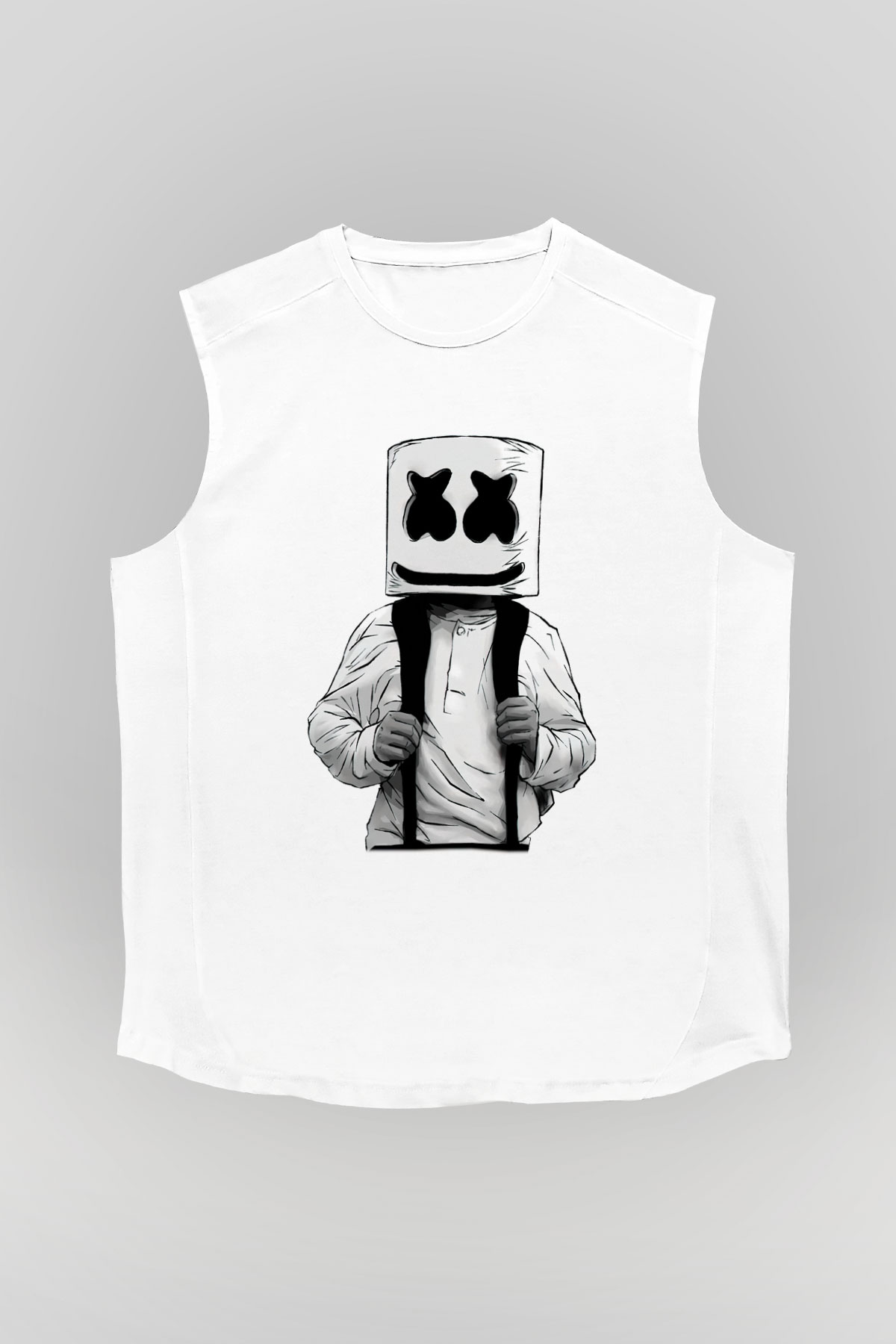 Marshmello Beyaz Unisex Kolsuz Tişört