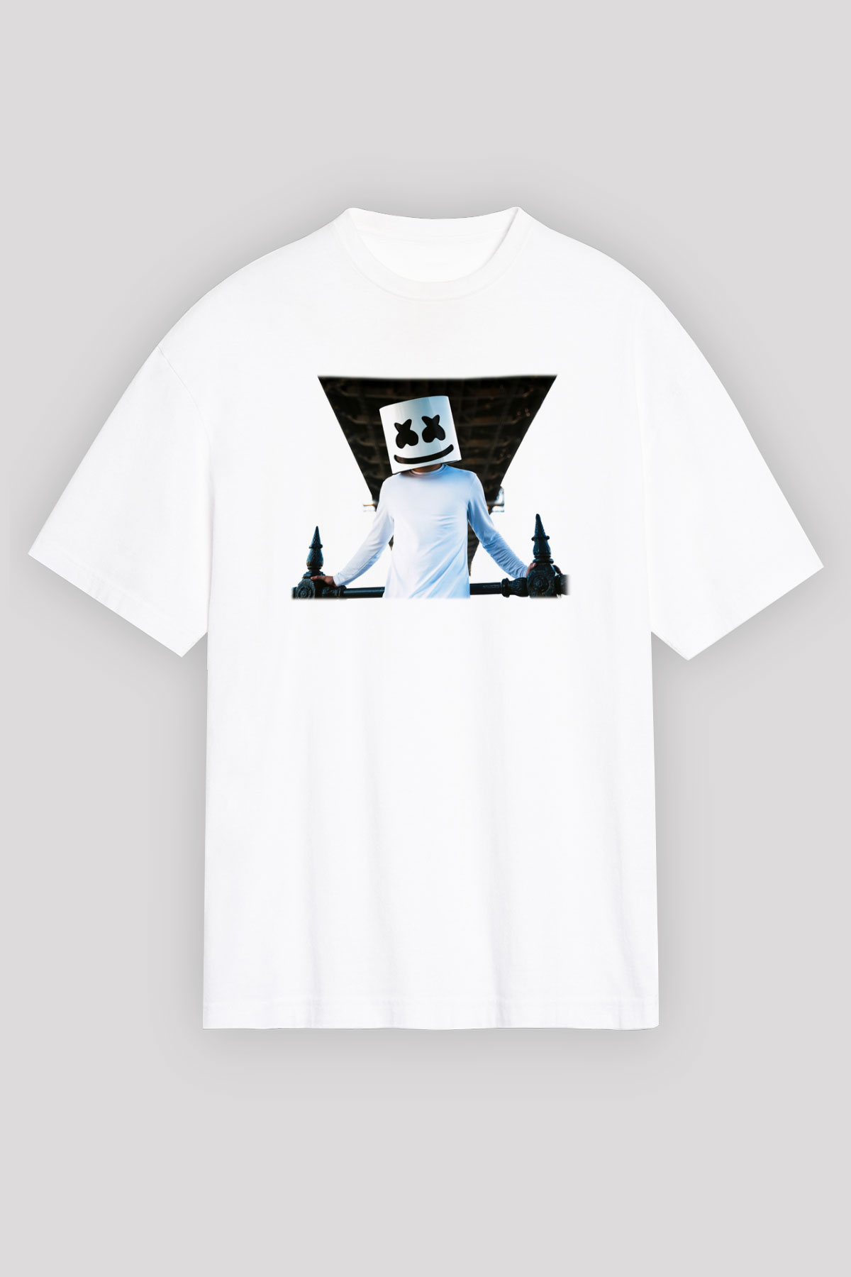 Marshmello Beyaz Unisex Oversize Tişört T-Shirt