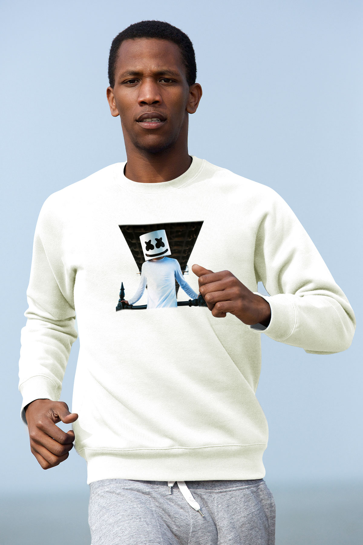 Marshmello Beyaz Unisex Sweatshirt