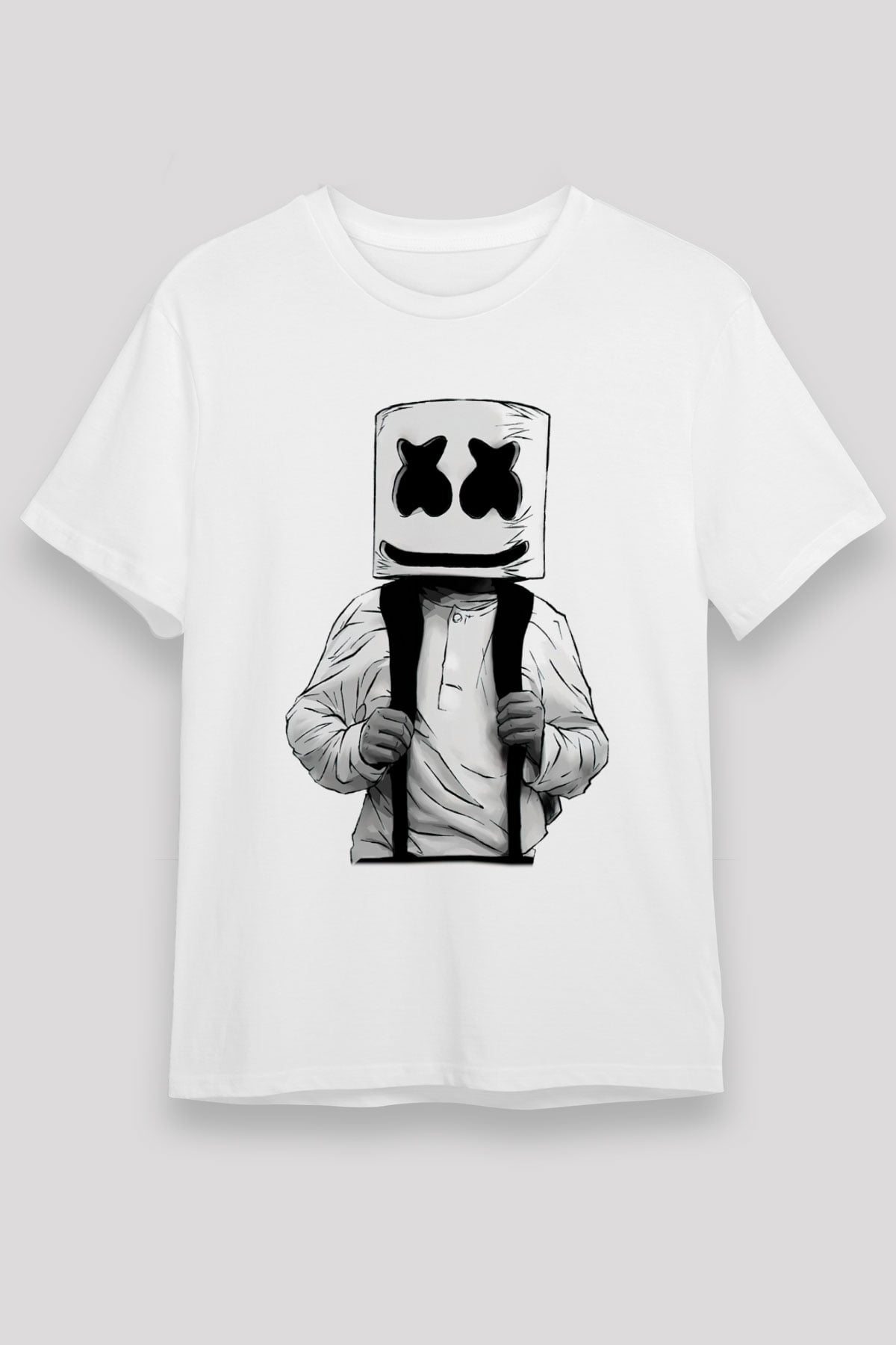 Marshmello Beyaz Unisex Tişört T-Shirt - TişörtFabrikası