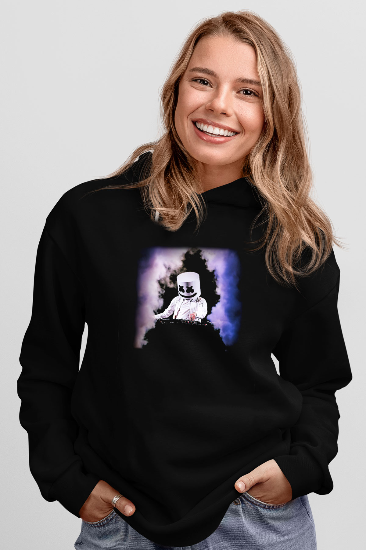 Marshmello Siyah Unisex Hoodie