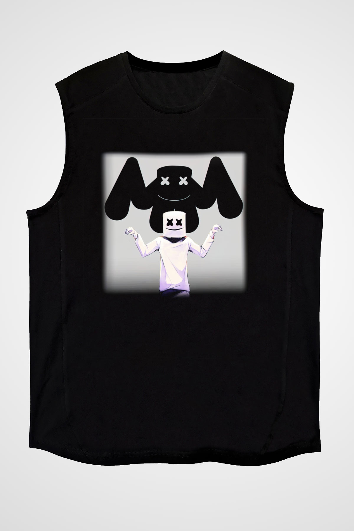 Marshmello Siyah Unisex Kolsuz Tişört