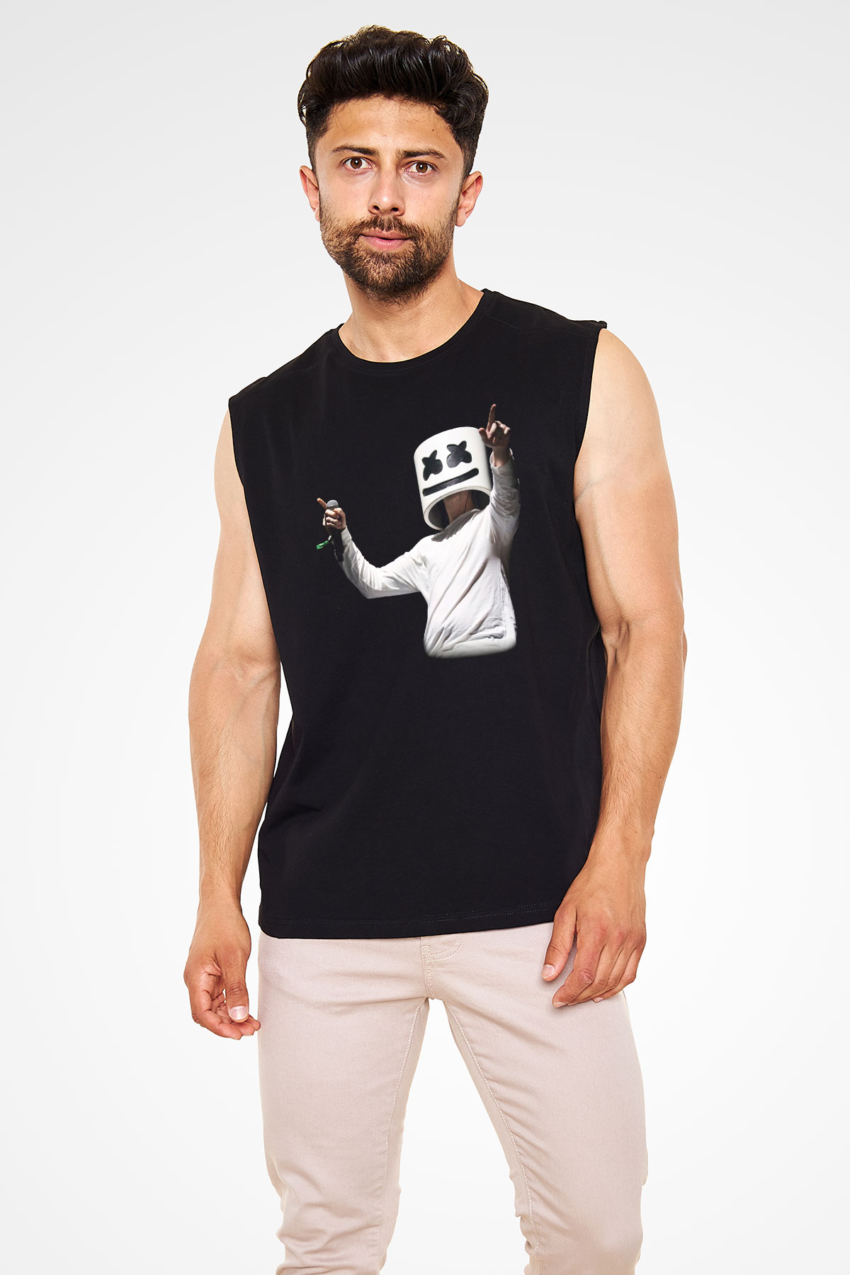 Marshmello Siyah Unisex Kolsuz Tişört
