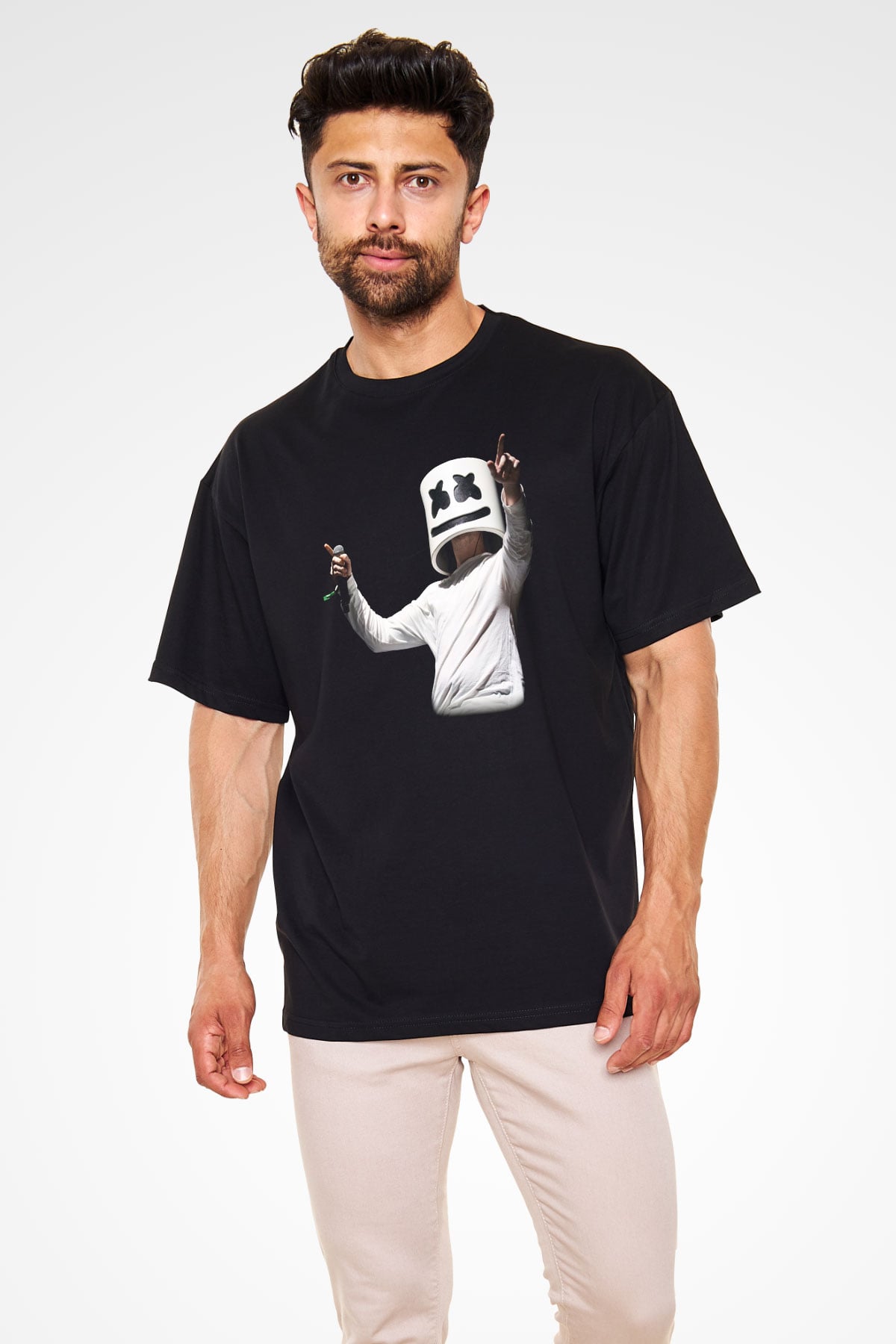 Marshmello Siyah Unisex Oversize Tişört T-Shirt