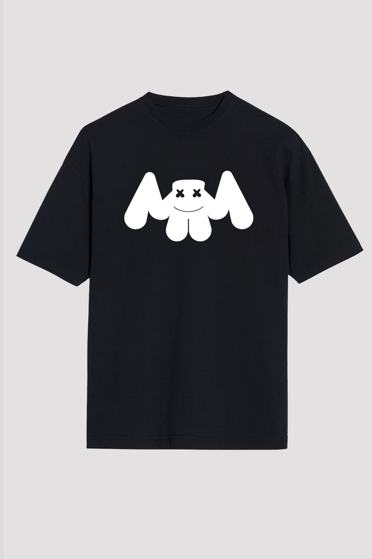 Marshmello Siyah Unisex Oversize Tişört T-Shirt