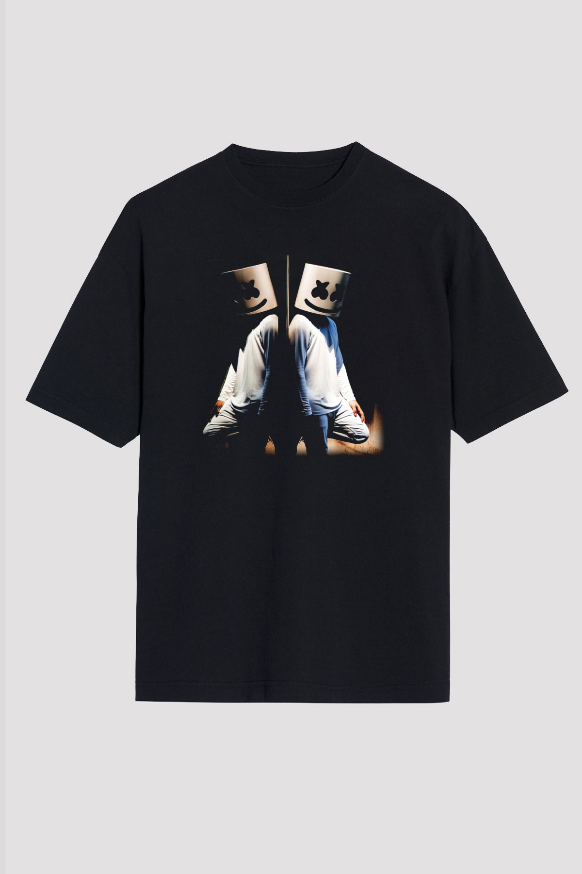 Marshmello Siyah Unisex Oversize Tişört T-Shirt