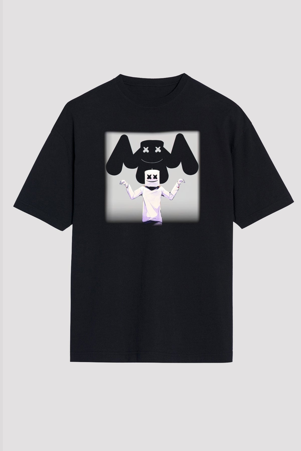 Marshmello Siyah Unisex Oversize Tişört T-Shirt