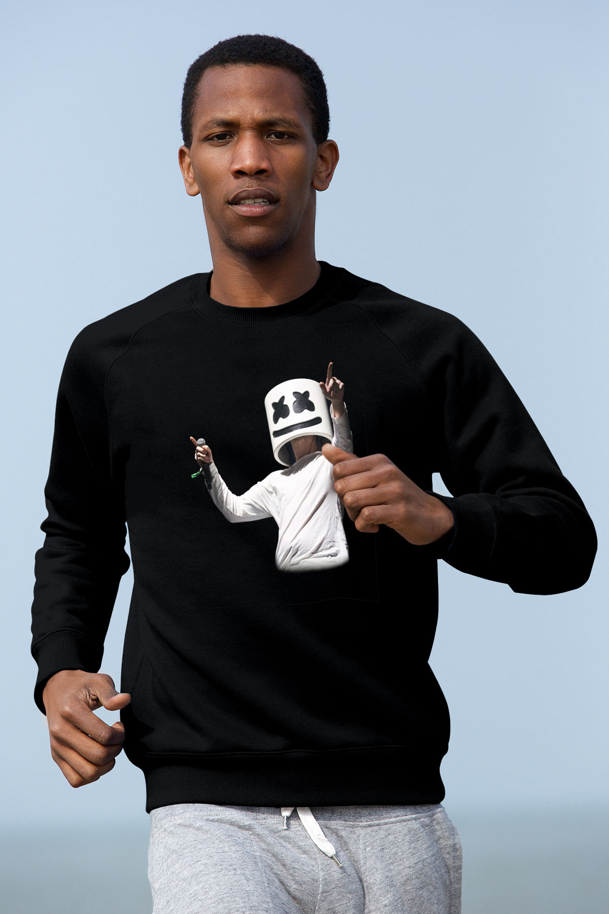 Marshmello Siyah Unisex Sweatshirt