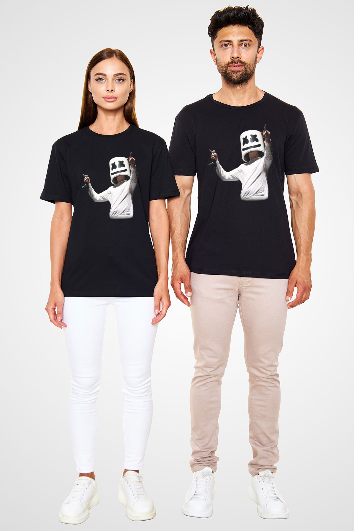 Marshmello Siyah Unisex Tişört T-Shirt - TişörtFabrikası