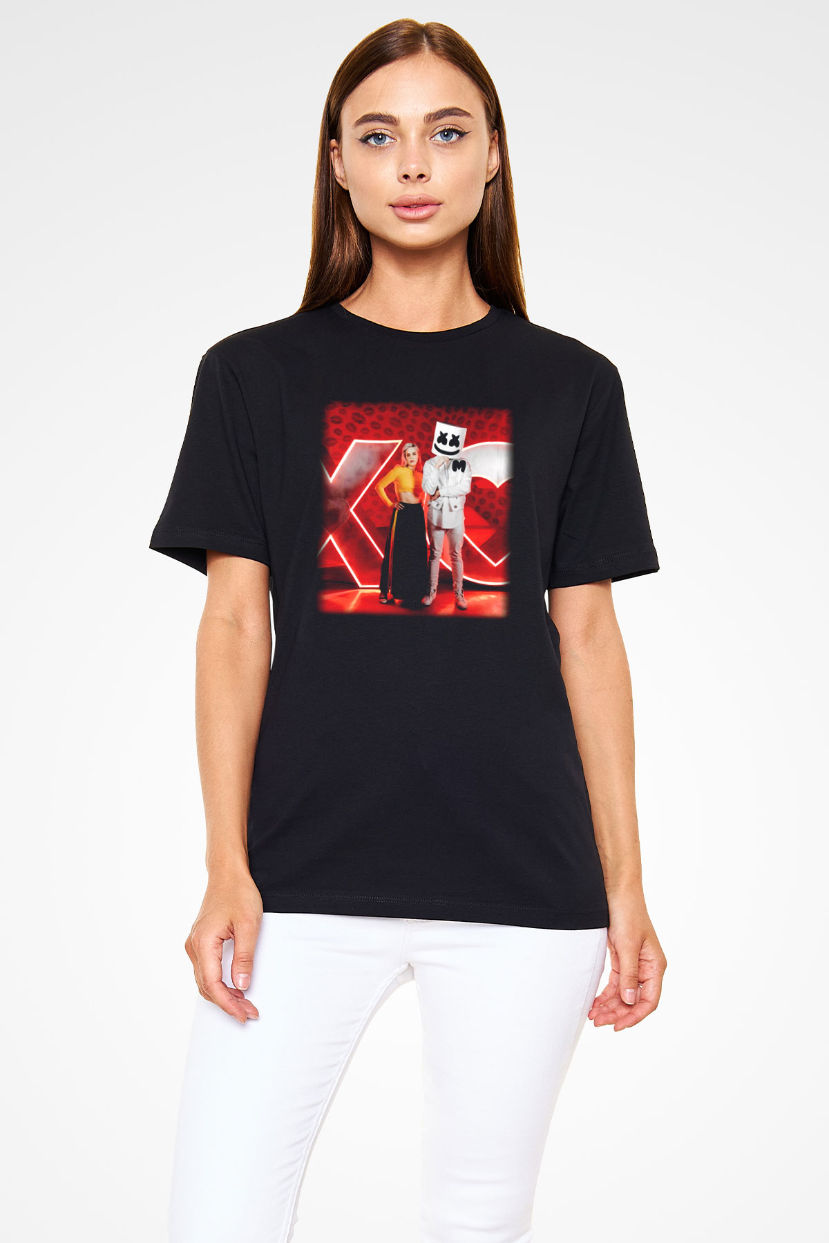 Marshmello Siyah Unisex Tişört T-Shirt - TişörtFabrikası