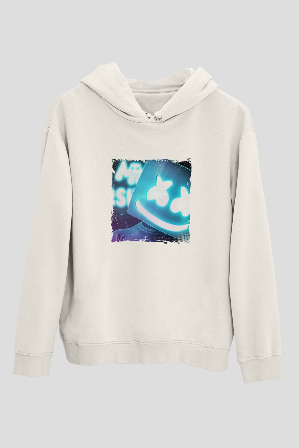 MarshmelloBaskılı Beyaz Hoodie