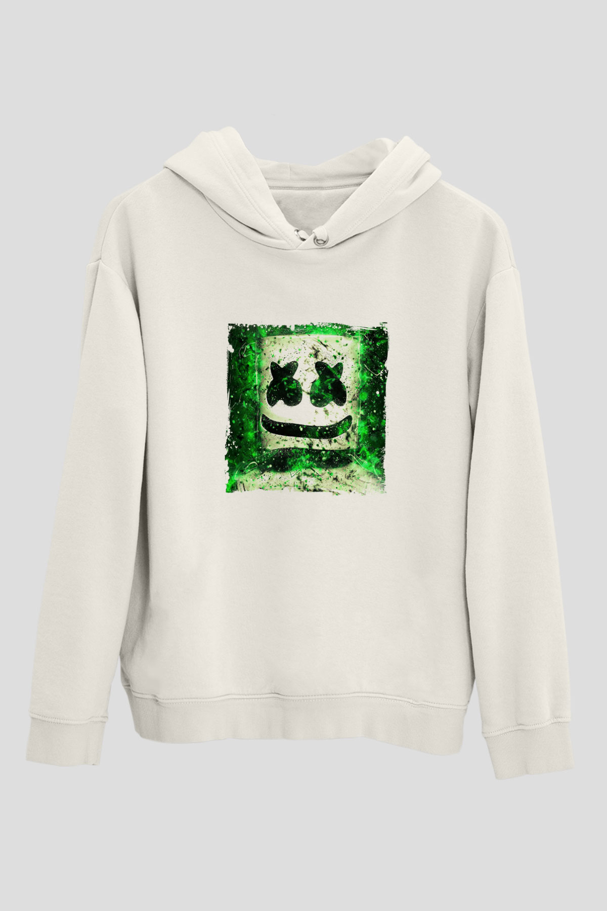 MarshmelloBaskılı Beyaz Hoodie