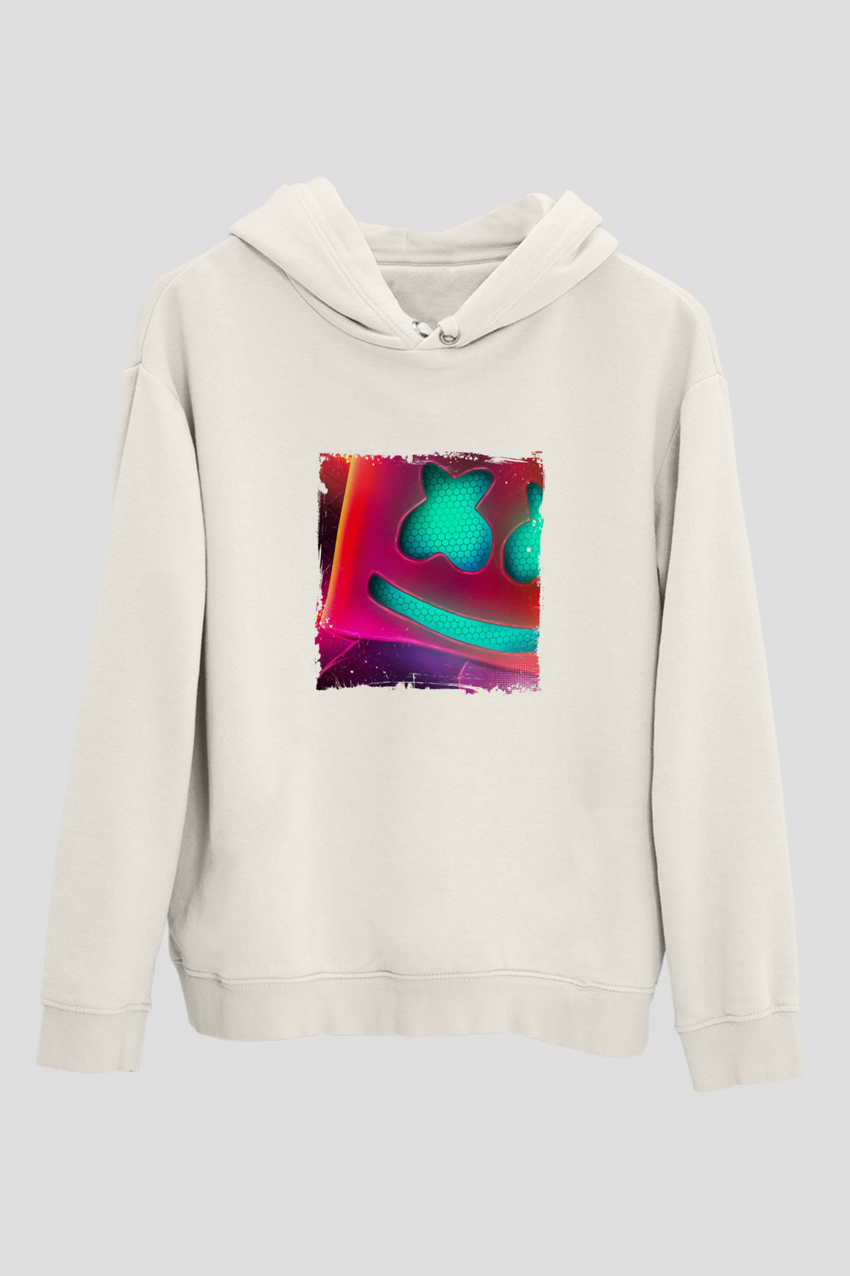 MarshmelloBaskılı Beyaz Hoodie