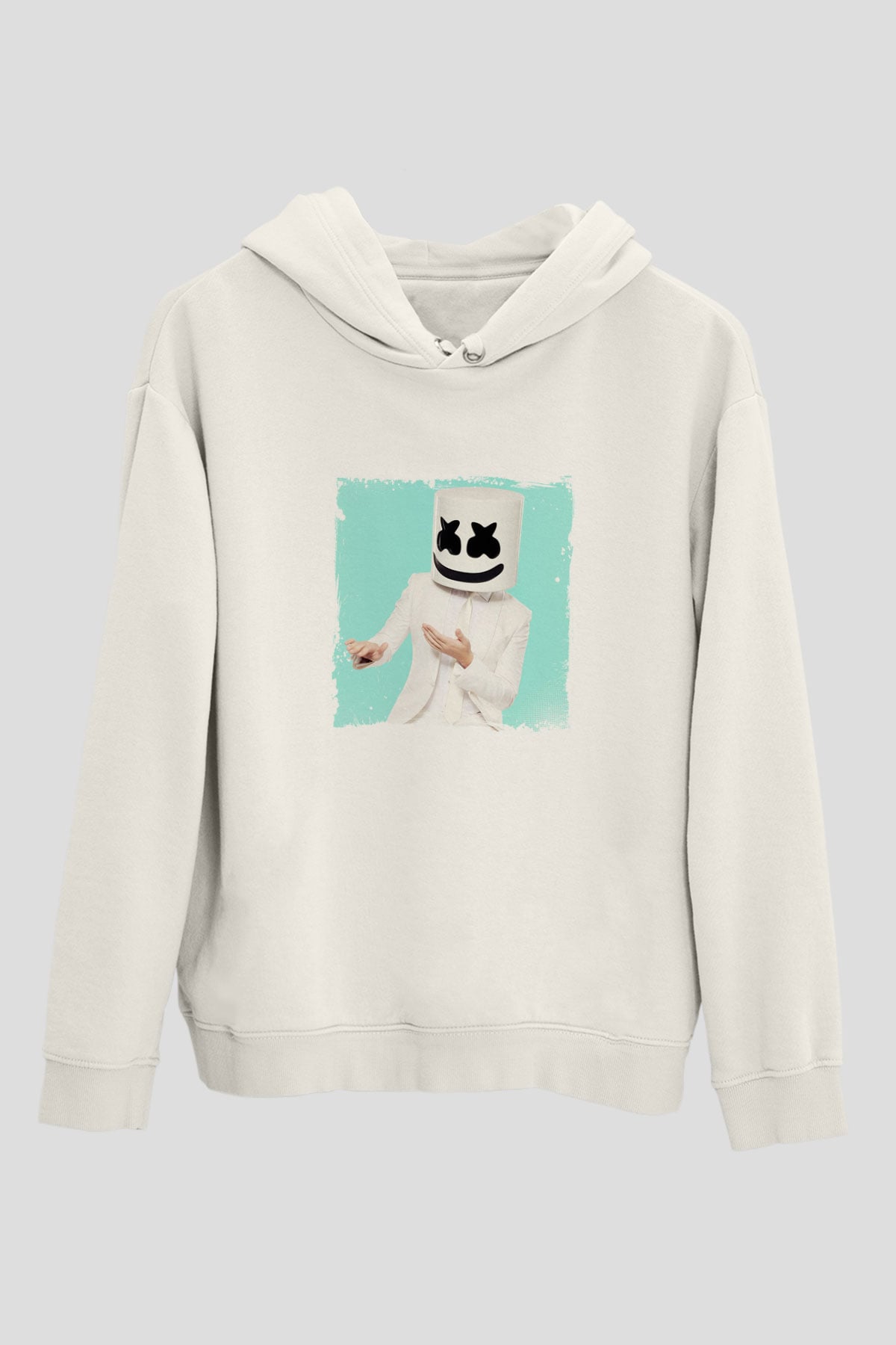 MarshmelloBaskılı Beyaz Hoodie
