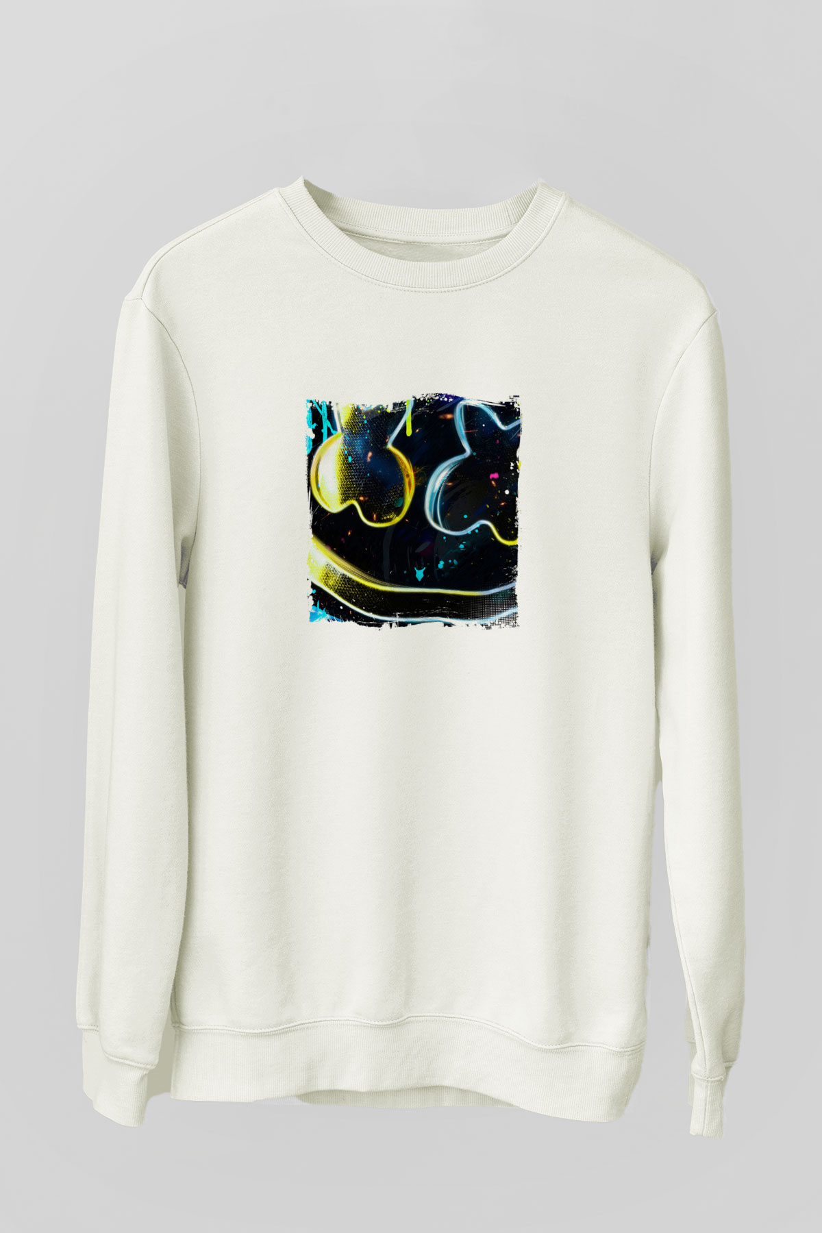 MarshmelloBaskılı Beyaz Sweatshirt