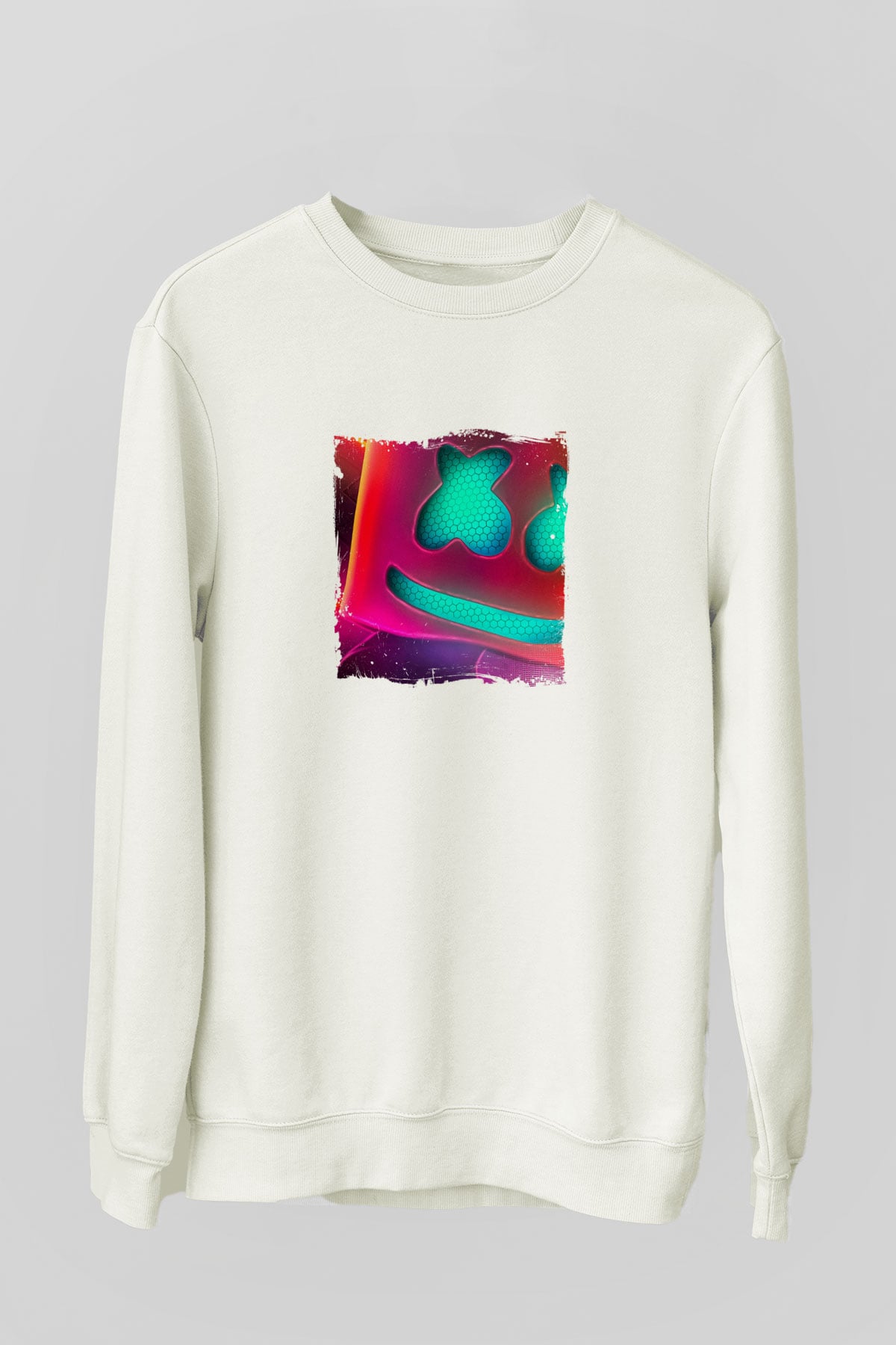 MarshmelloBaskılı Beyaz Sweatshirt