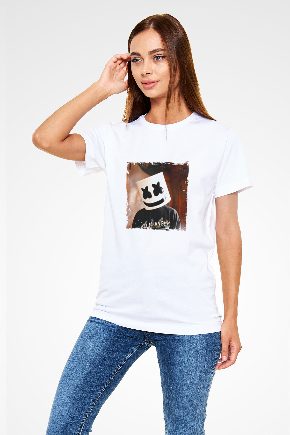 MarshmelloBaskılı Beyaz Tişört