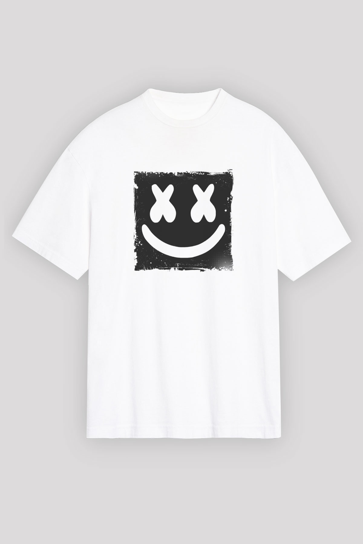 MarshmelloBaskılı Beyaz Oversize Tişört