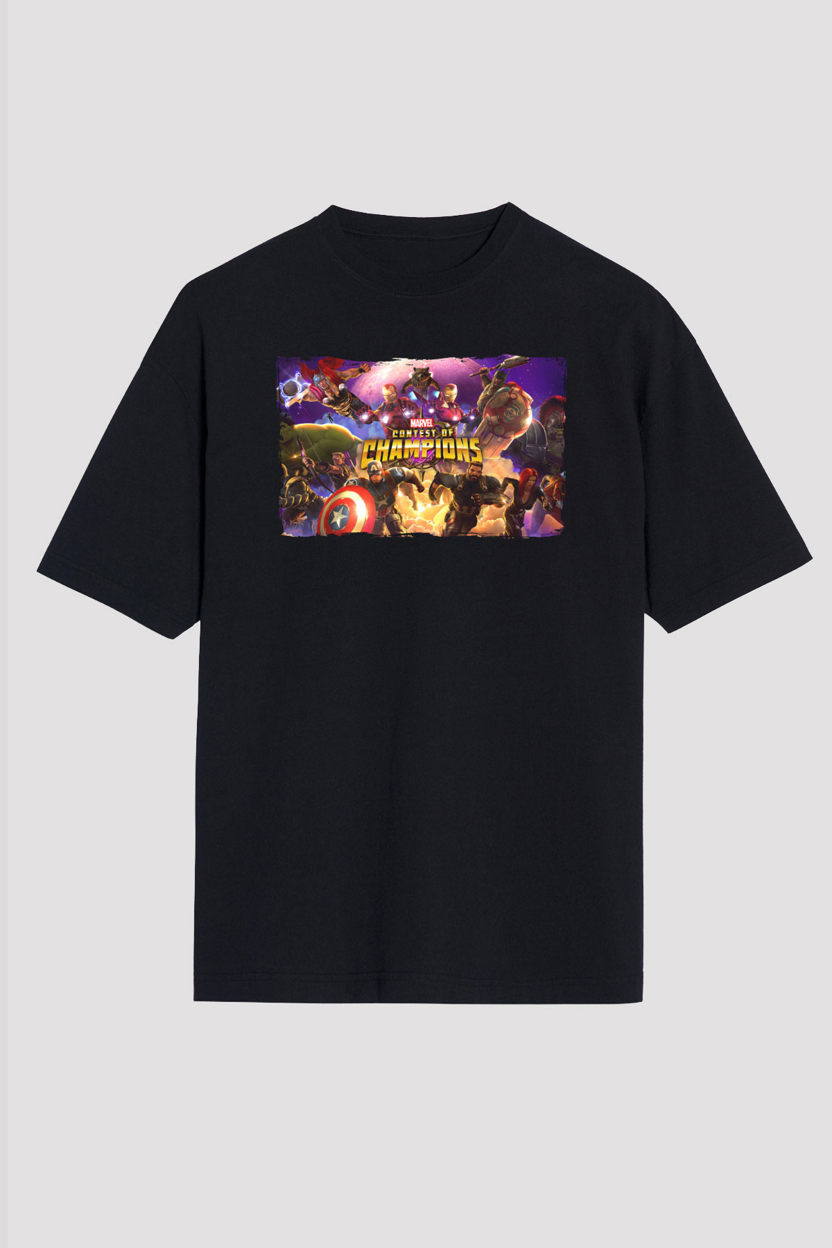 Marvel Contest of Champions Siyah Oversize Tişört Oversize T-shirt