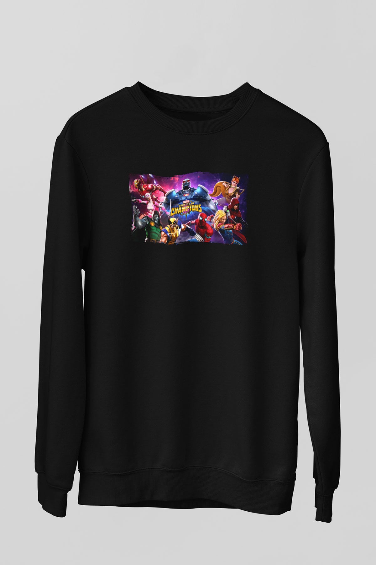 Marvel Contest of Champions Siyah Unisex Sweatshirt