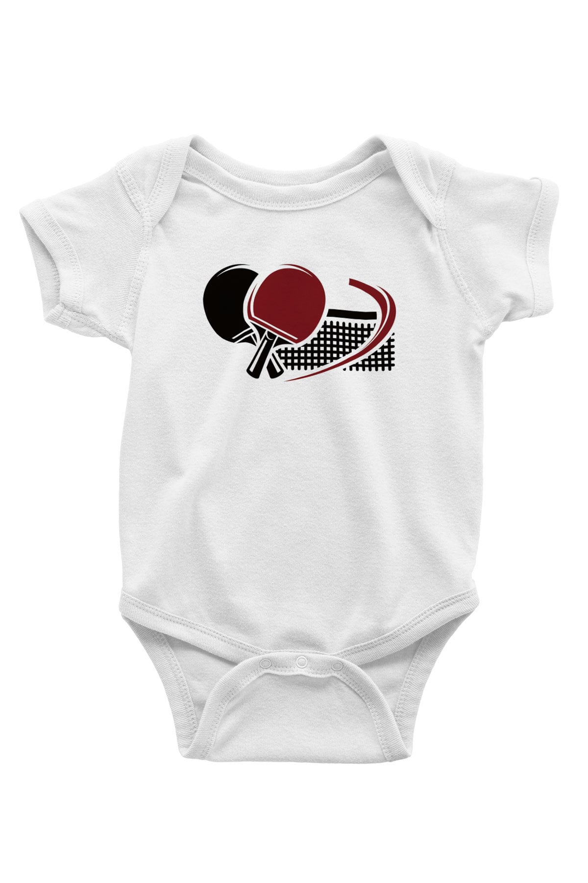 Masa tenisi Baskılı Beyaz Unisex Bebek Body - Zıbın