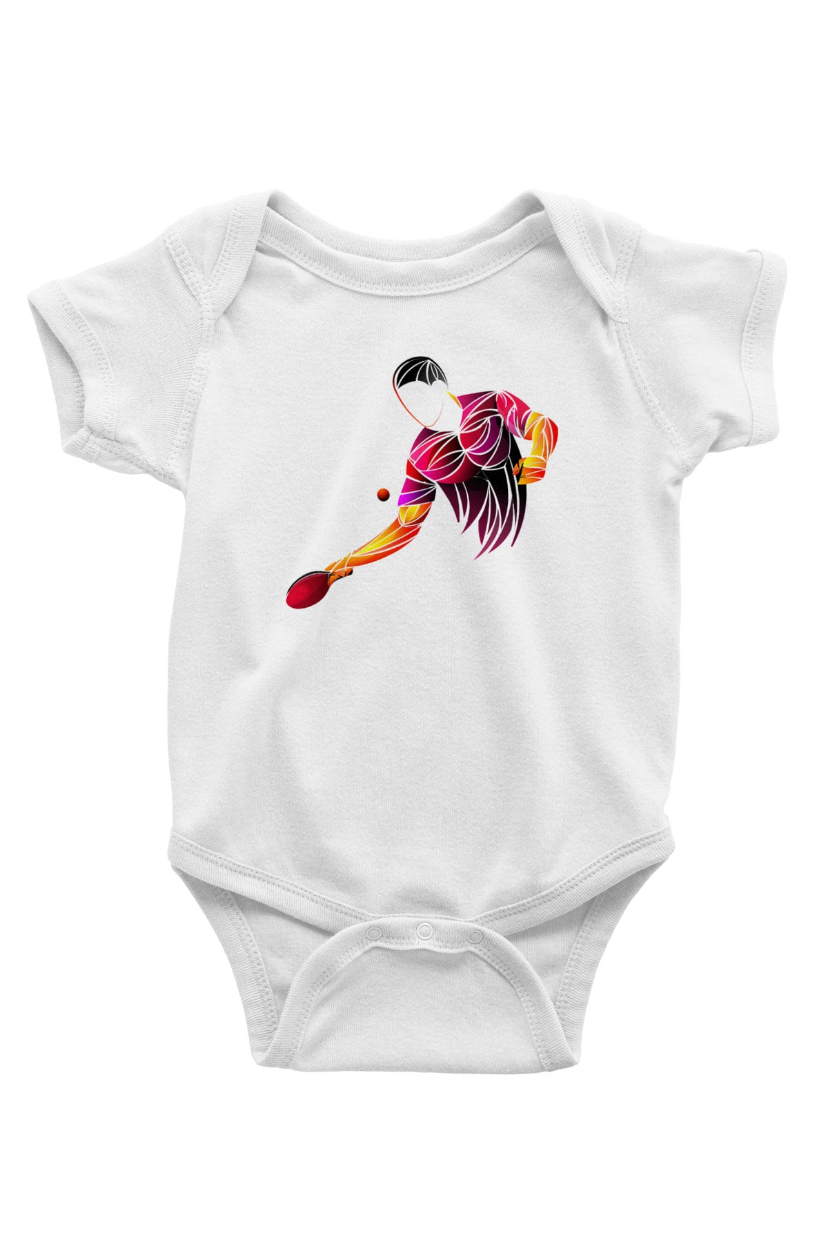 Masa tenisi Baskılı Beyaz Unisex Bebek Body - Zıbın
