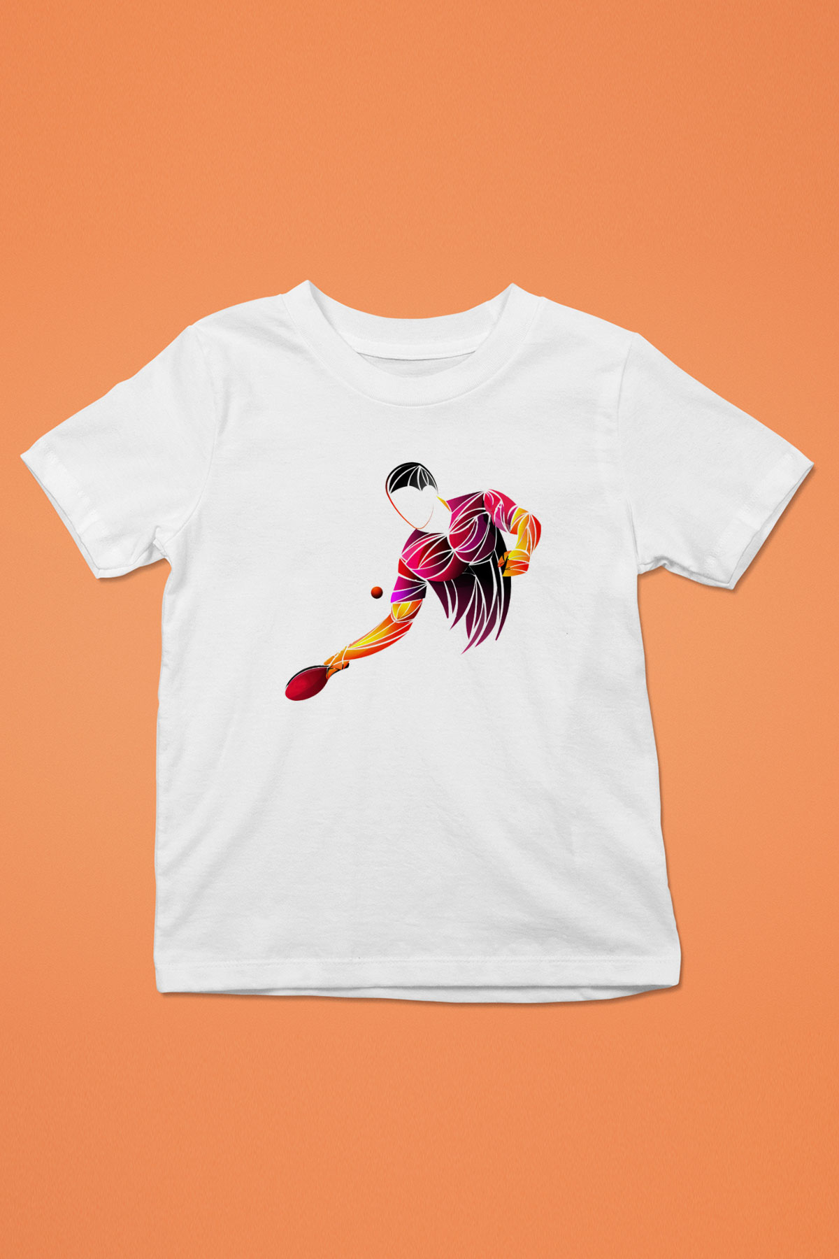 Masa tenisi Baskılı Beyaz Unisex Çocuk Tişört