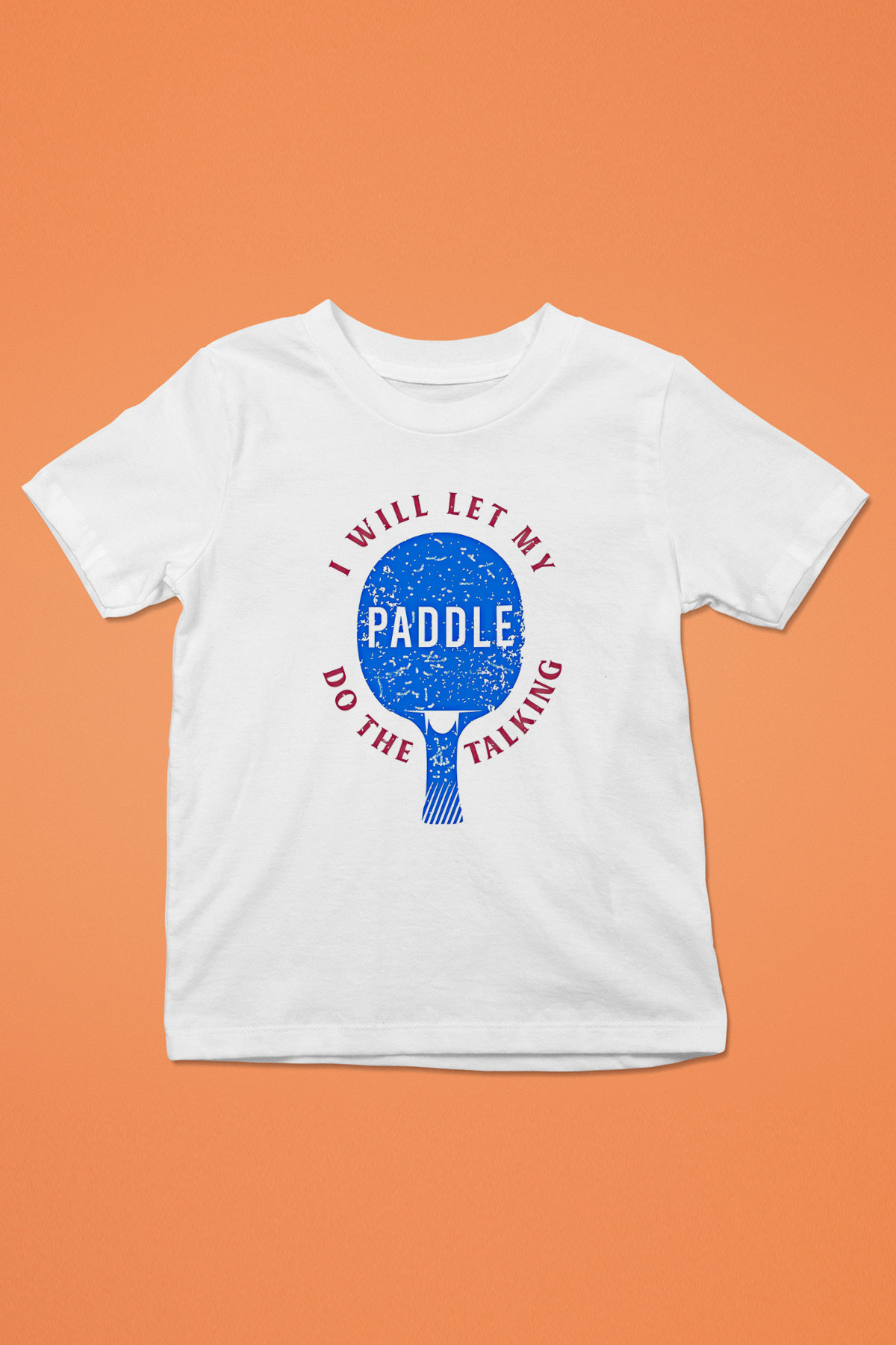 Masa Tenisi Baskılı Unisex Beyaz Çocuk Tişört - Tshirt