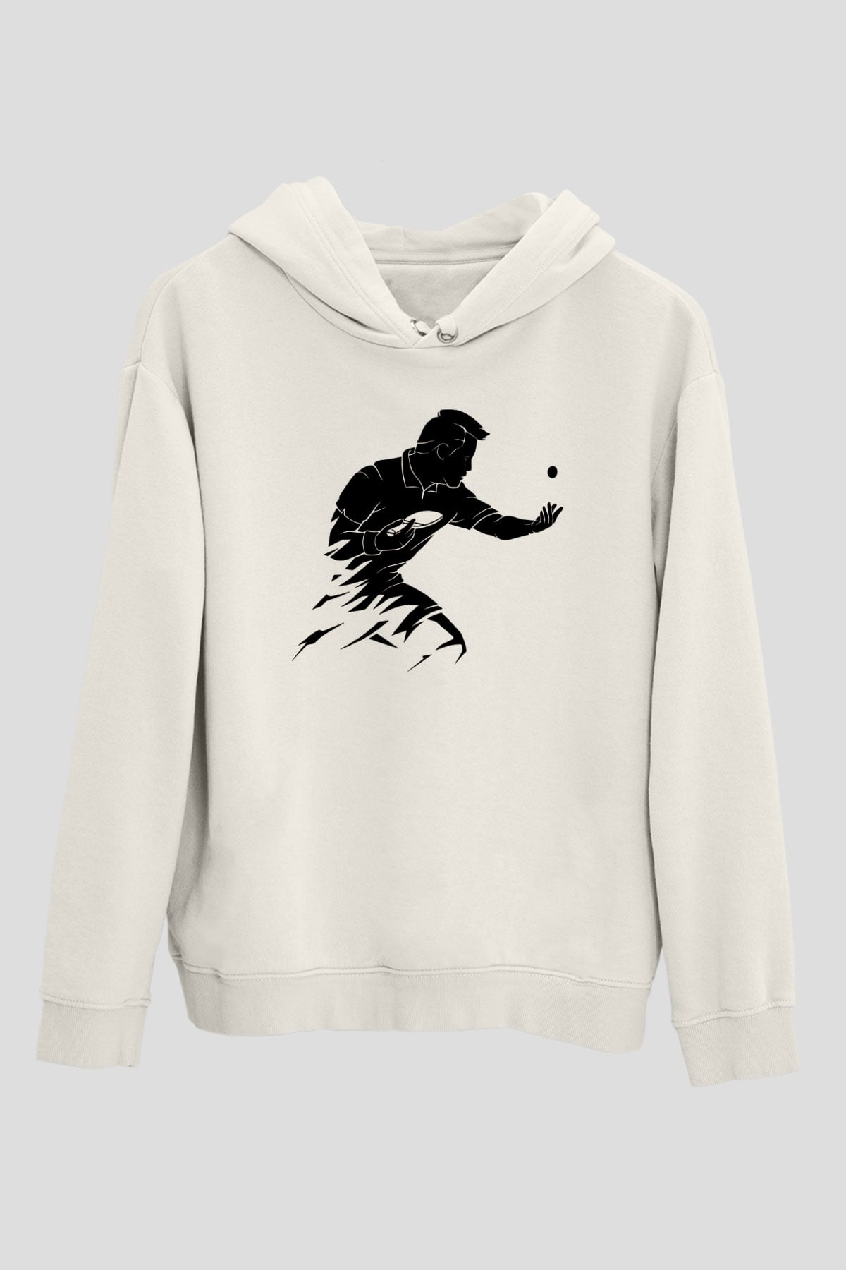 Masa tenisi Beyaz Unisex Kapüşonlu Sweatshirt