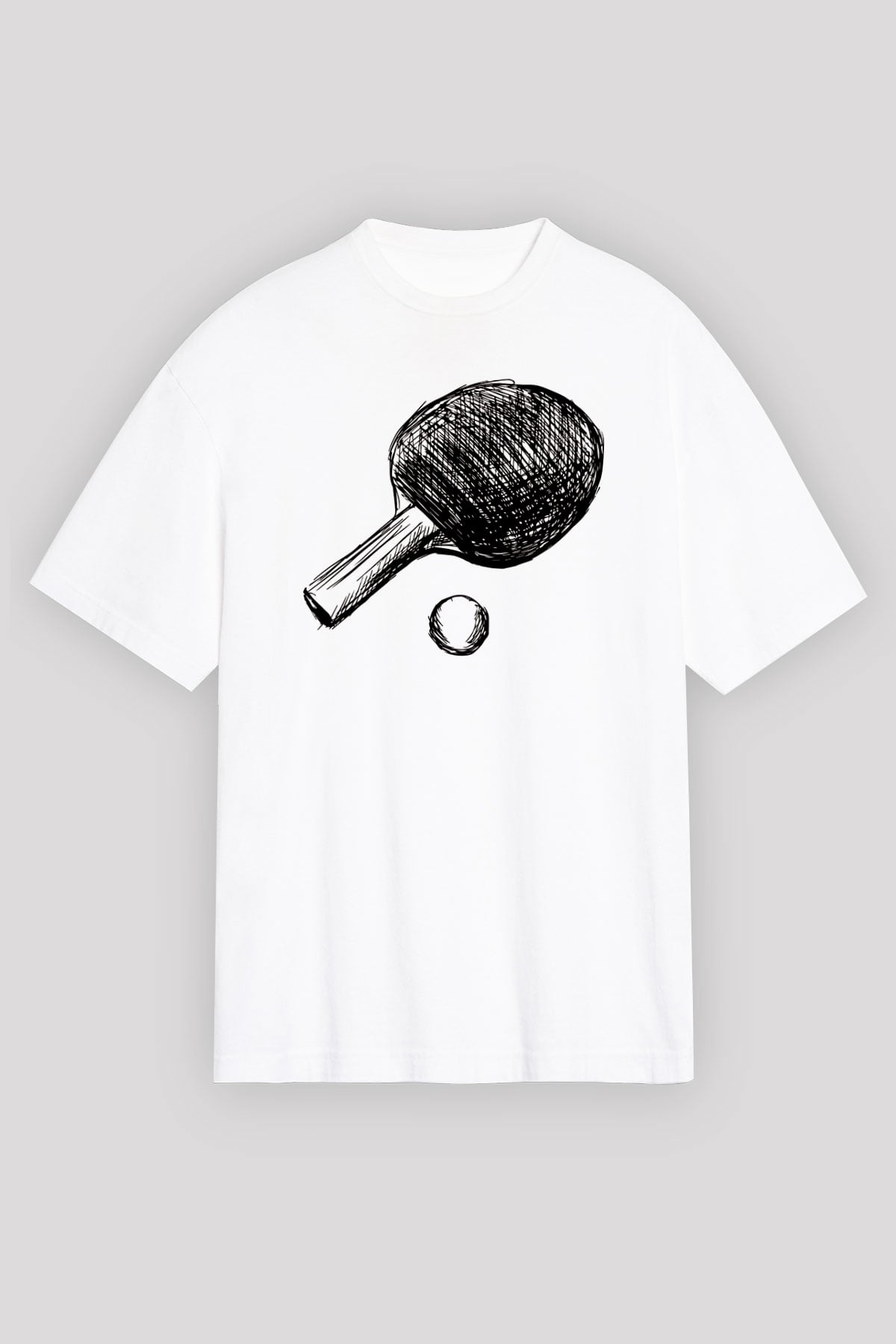 Masa tenisi Beyaz Oversize Tişört Oversize T-shirt - TişörtFabrikası