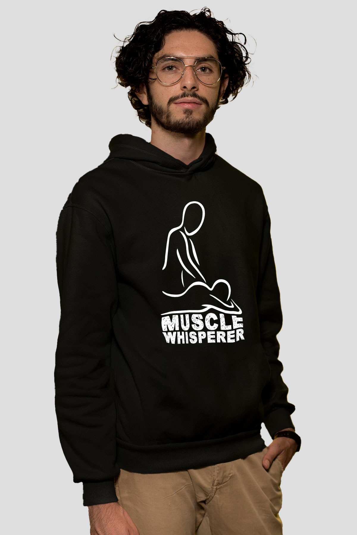 Masör Siyah Unisex Kapüşonlu Sweatshirt