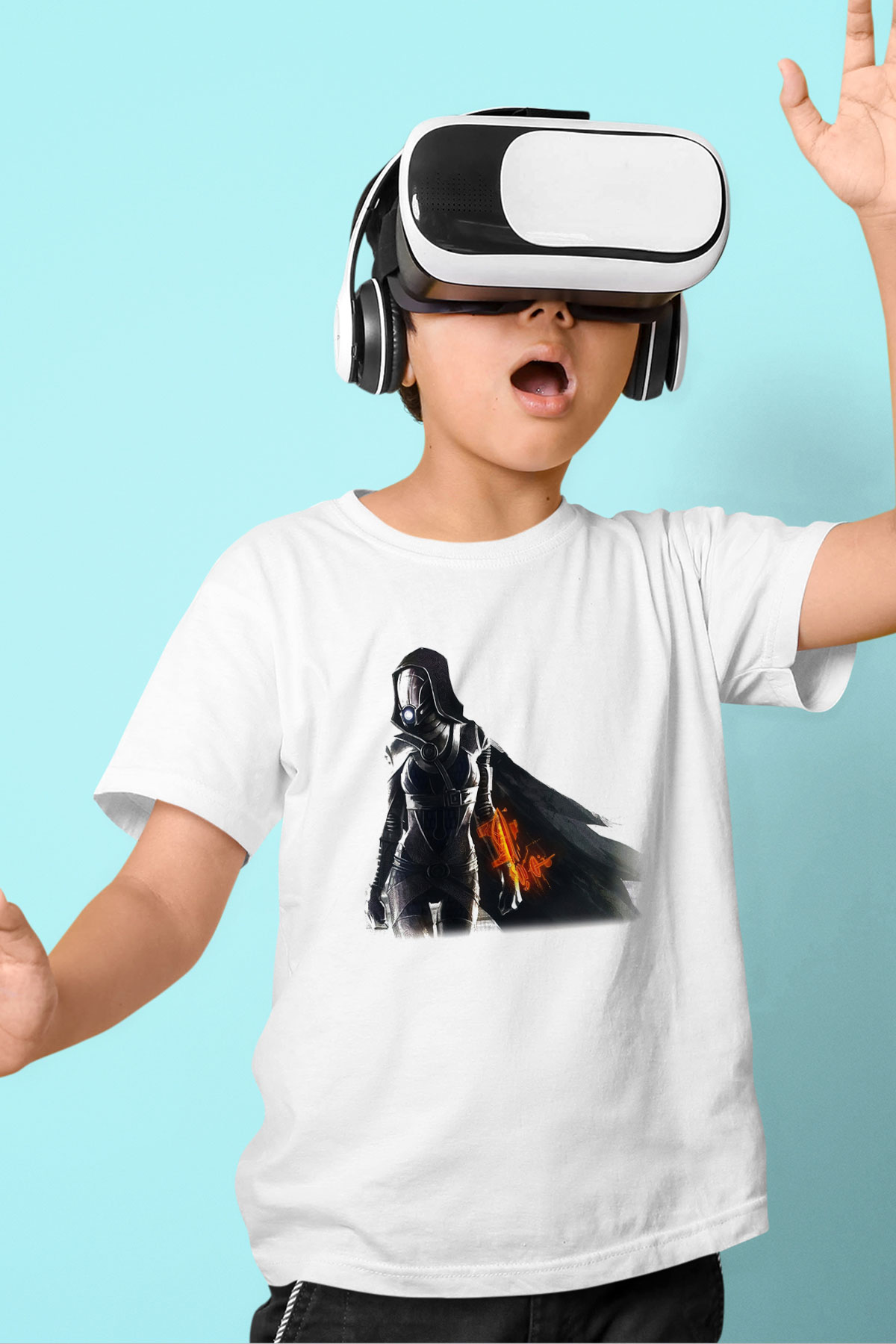 Mass Effect Baskılı Beyaz Unisex Çocuk Tişört