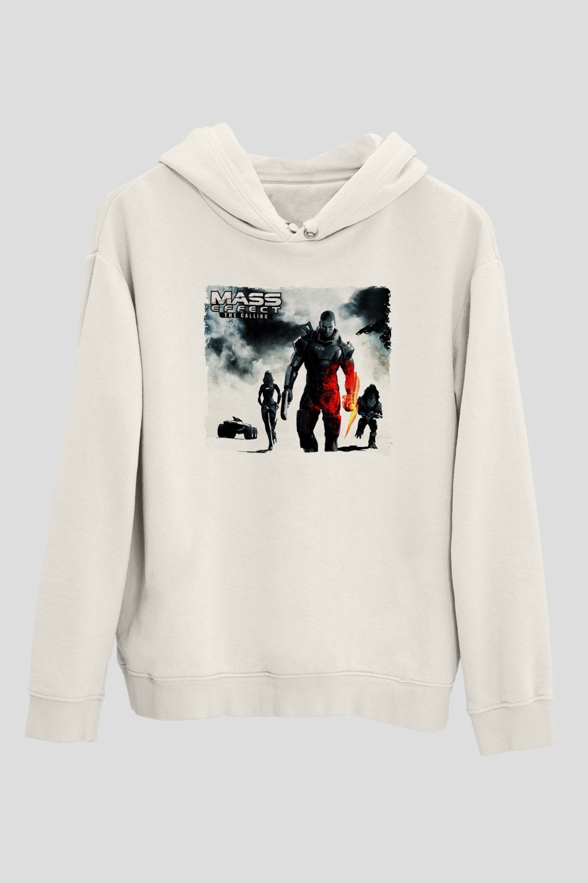 Mass Effect Beyaz Unisex Hoodie