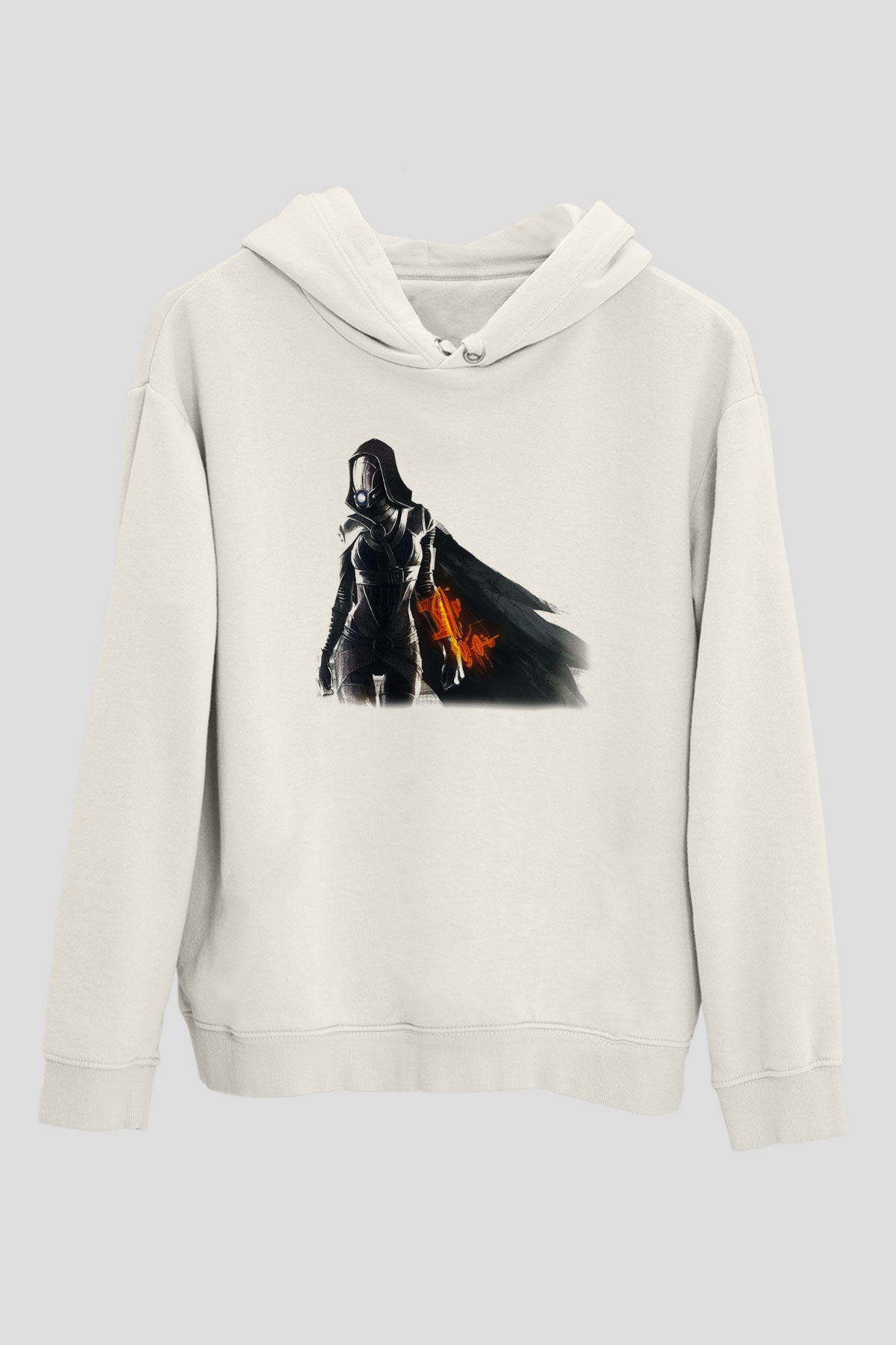 Mass Effect Beyaz Unisex Kapşonlu Sweatshirt