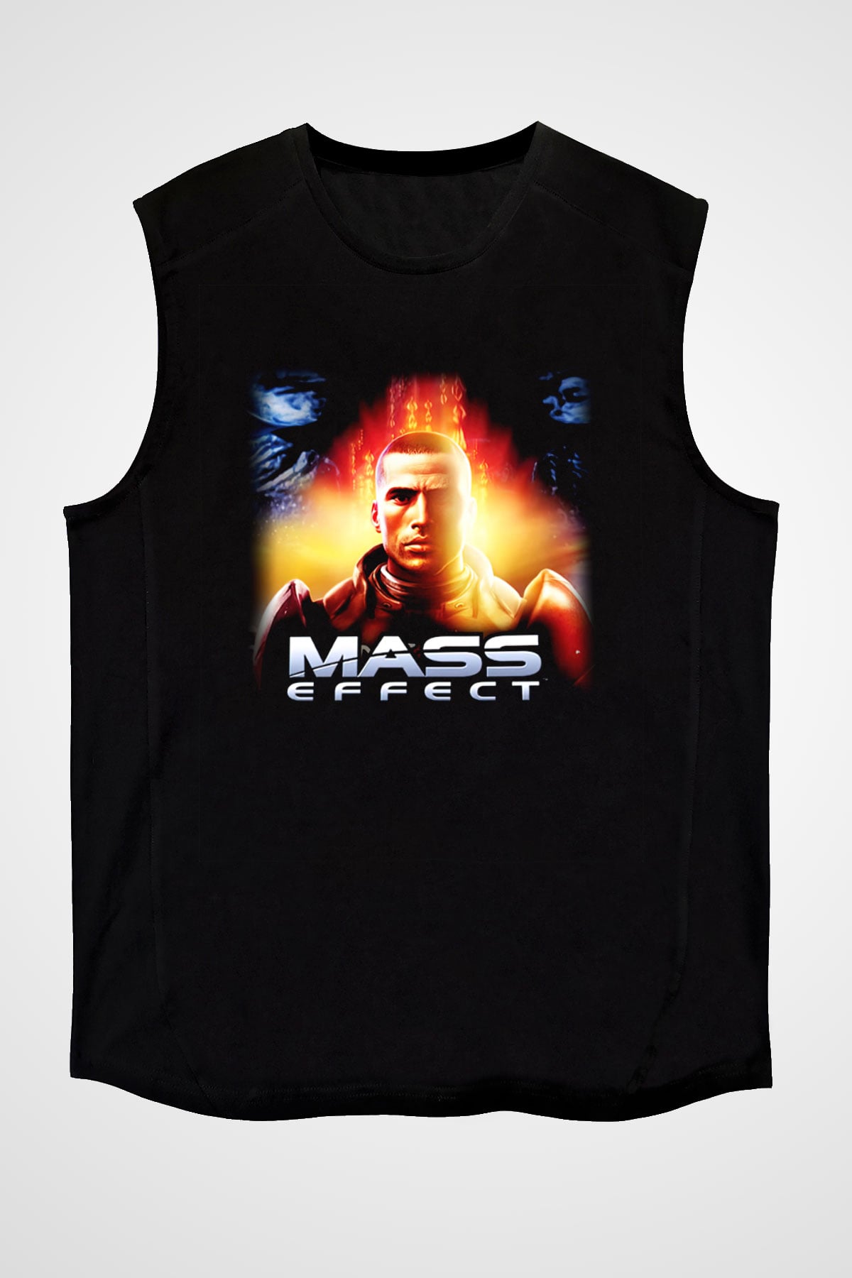 Mass Effect Siyah Unisex Kolsuz Tişört