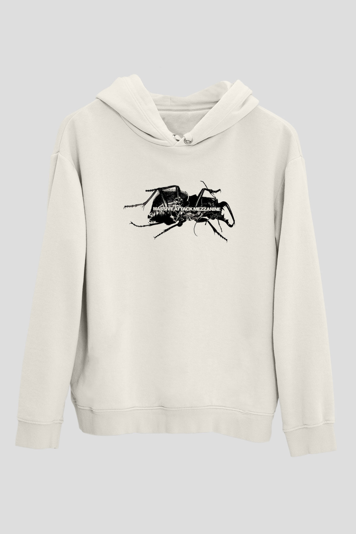 Massive Attack Baskılı Beyaz Unisex Kapüşonlu Sweatshirt