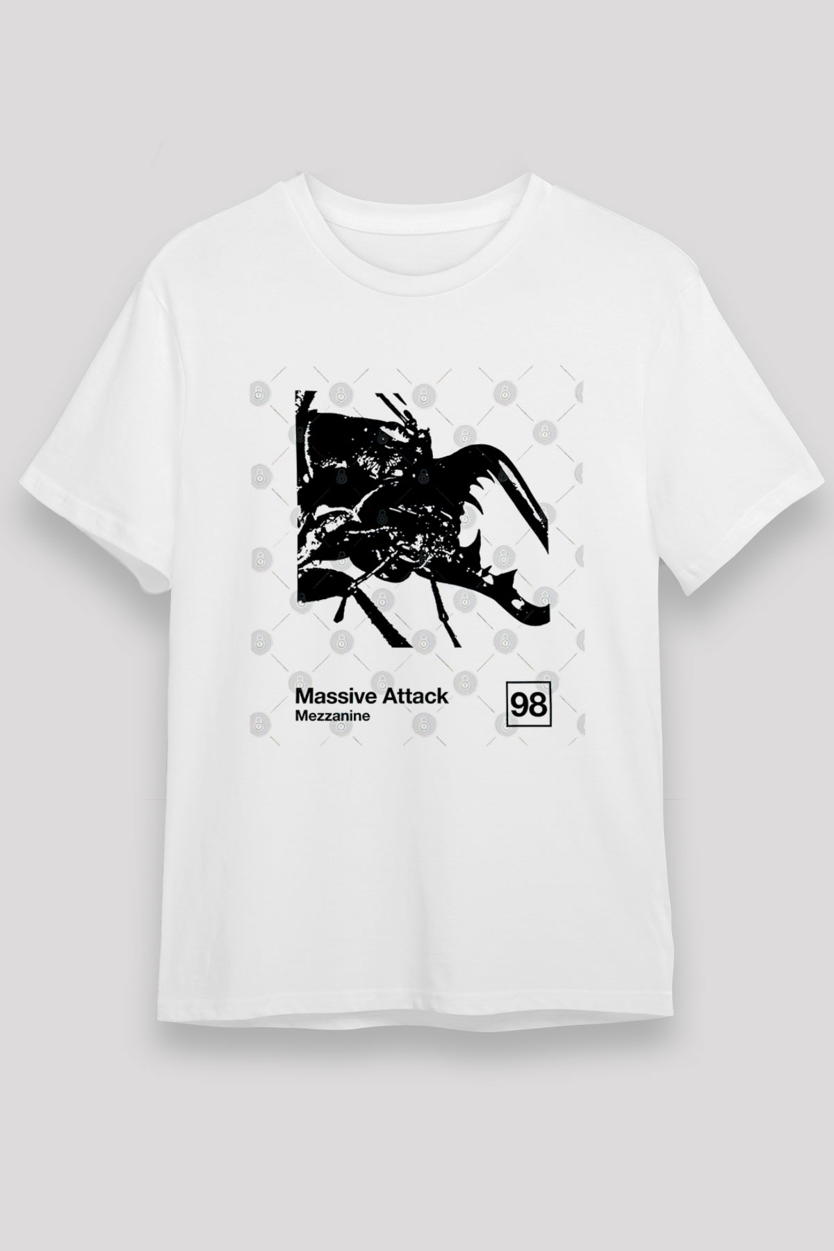 Massive Attack Baskılı Unisex Beyaz Tişört - Tshirt