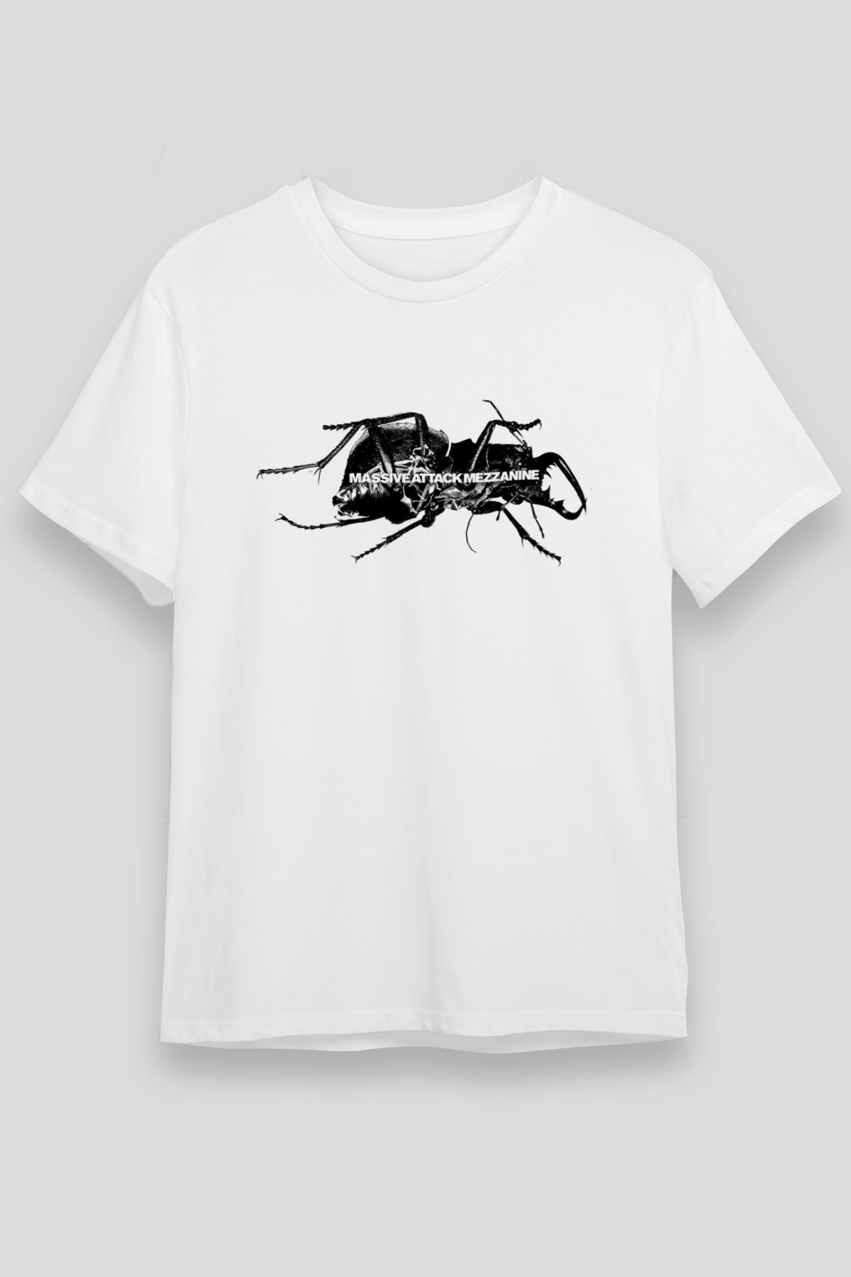 Massive Attack Baskılı Unisex Beyaz Tişört - Tshirt