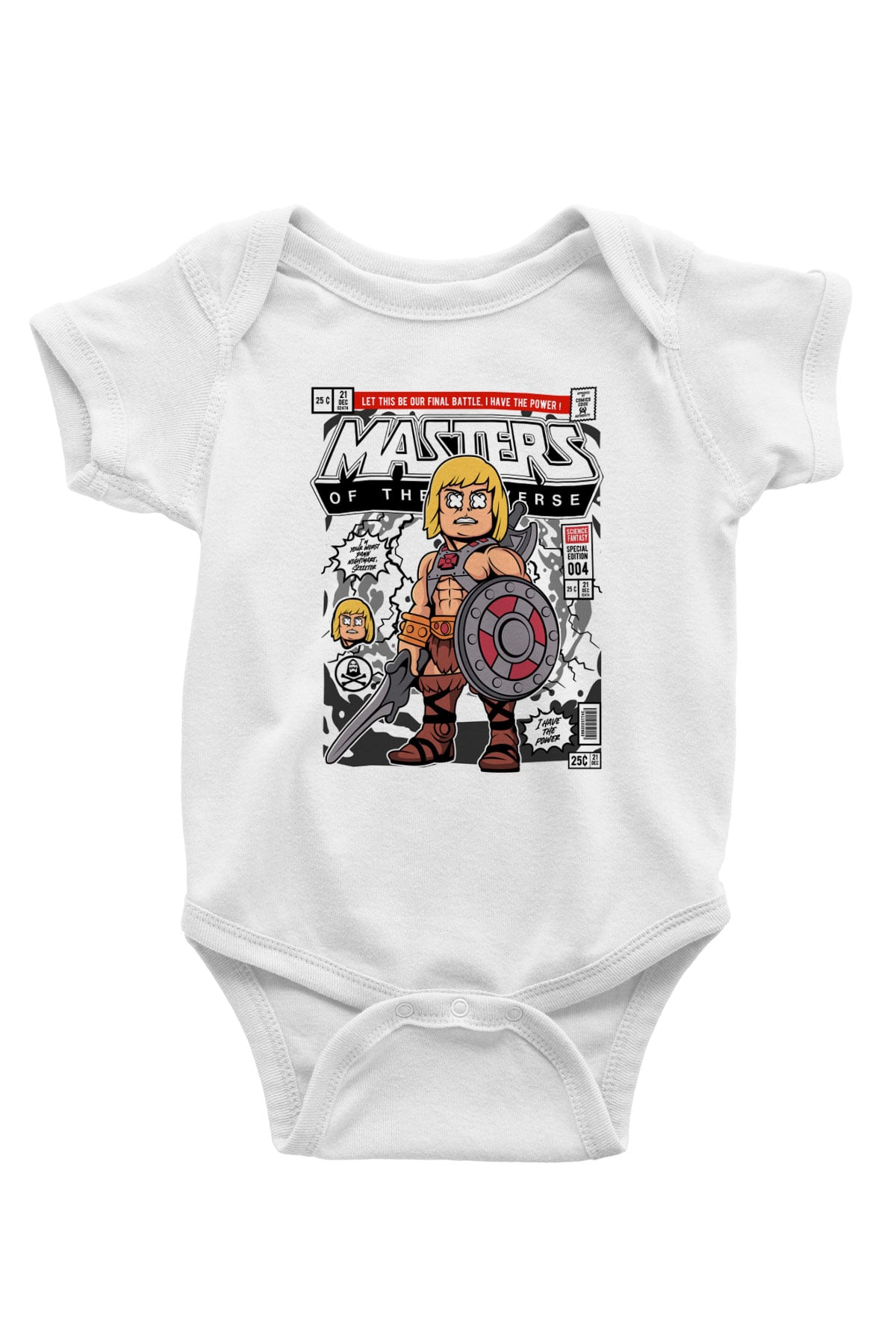 Master Of The Universe Baskılı Unisex Beyaz Bebek Body - Zıbın