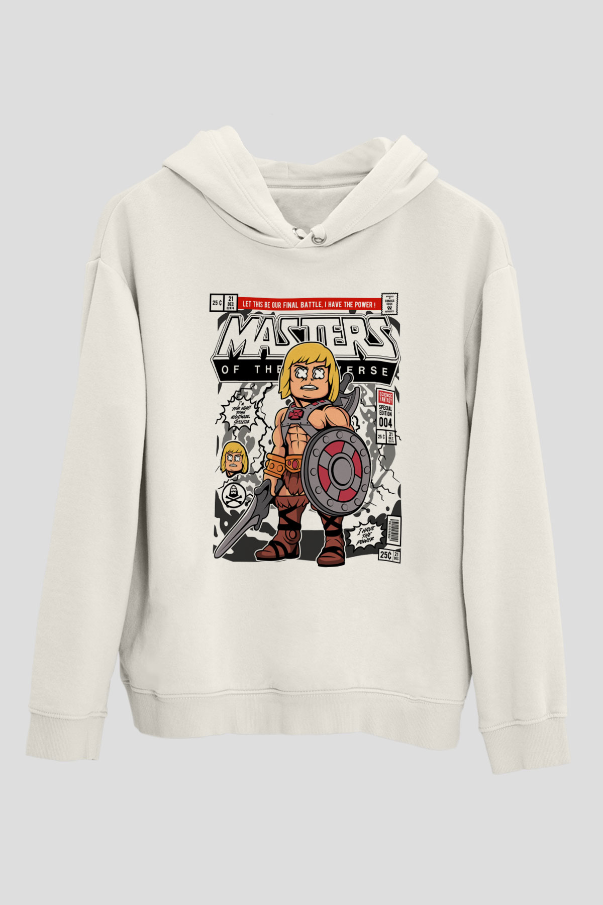 Master Of The Universe Baskılı Unisex Beyaz Hoodie
