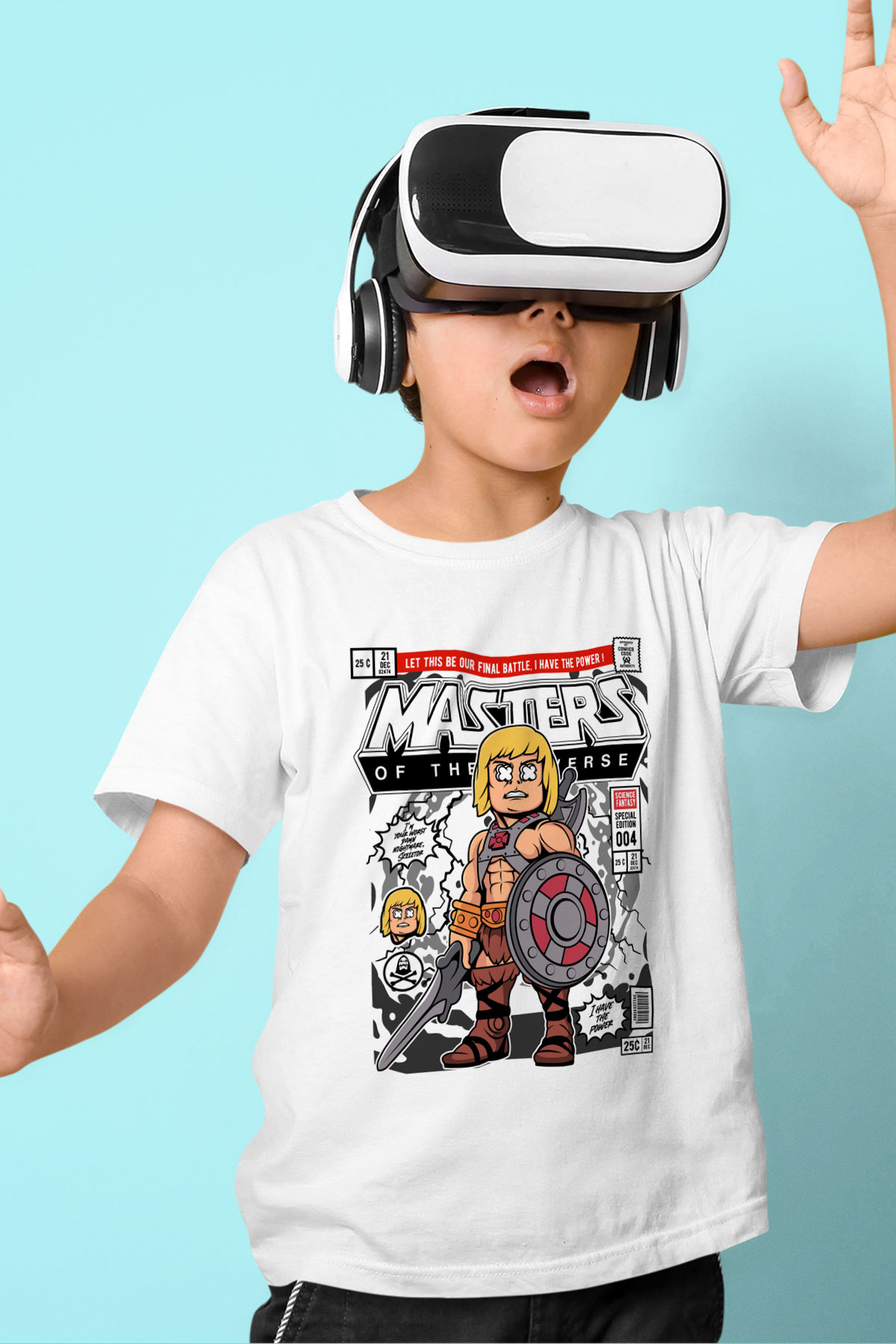 Master Of The Universe Baskılı Unisex Beyaz Çocuk Tişört