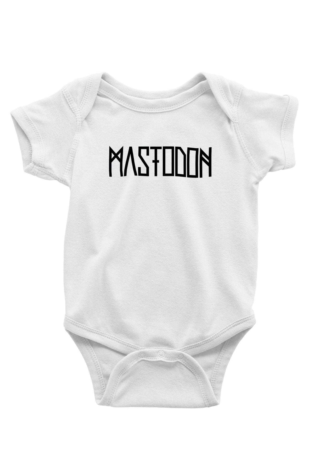Mastodon Baskılı Beyaz Unisex Bebek Body - Zıbın