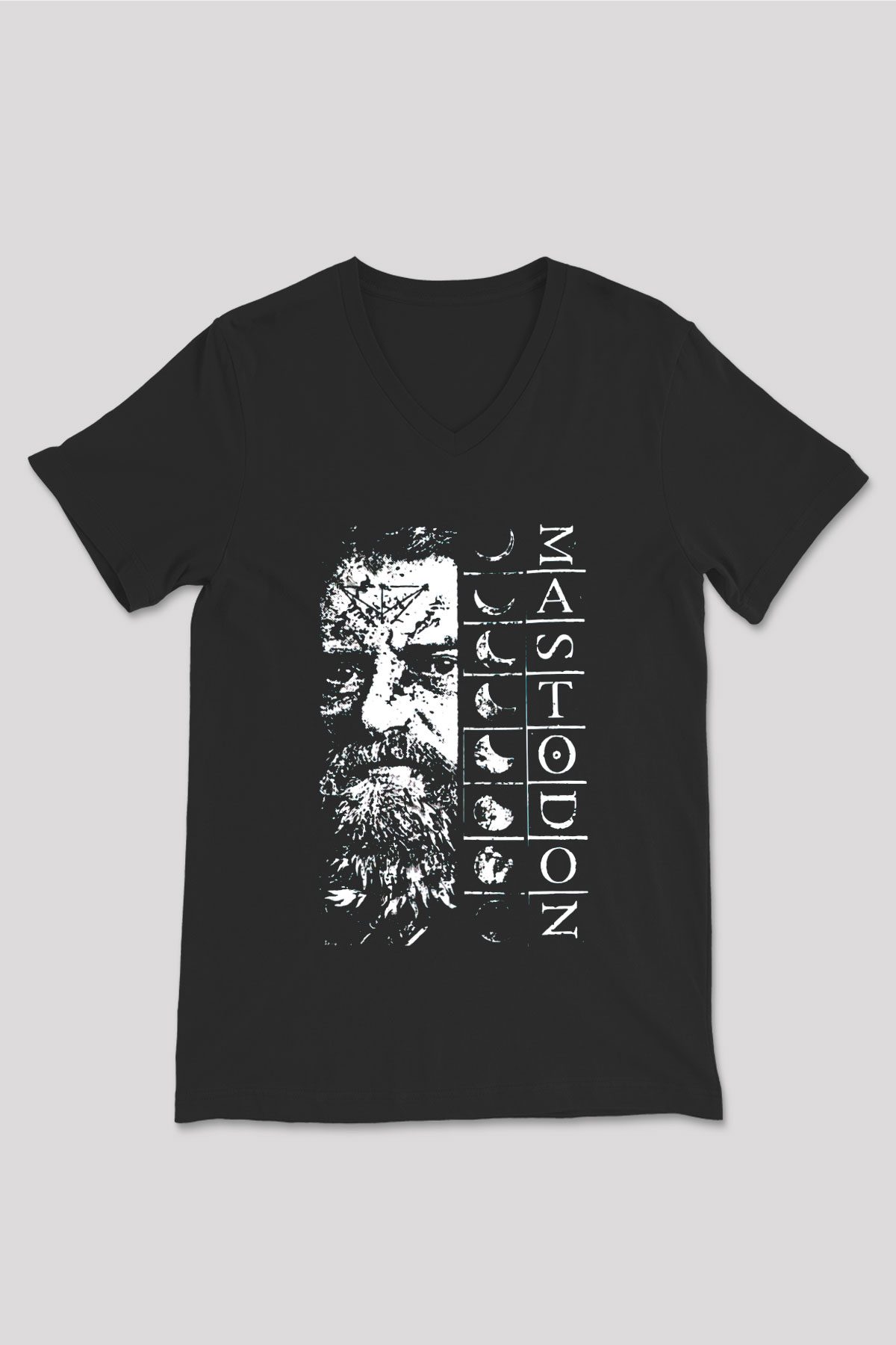 Mastodon Siyah Unisex V Yaka Tişört