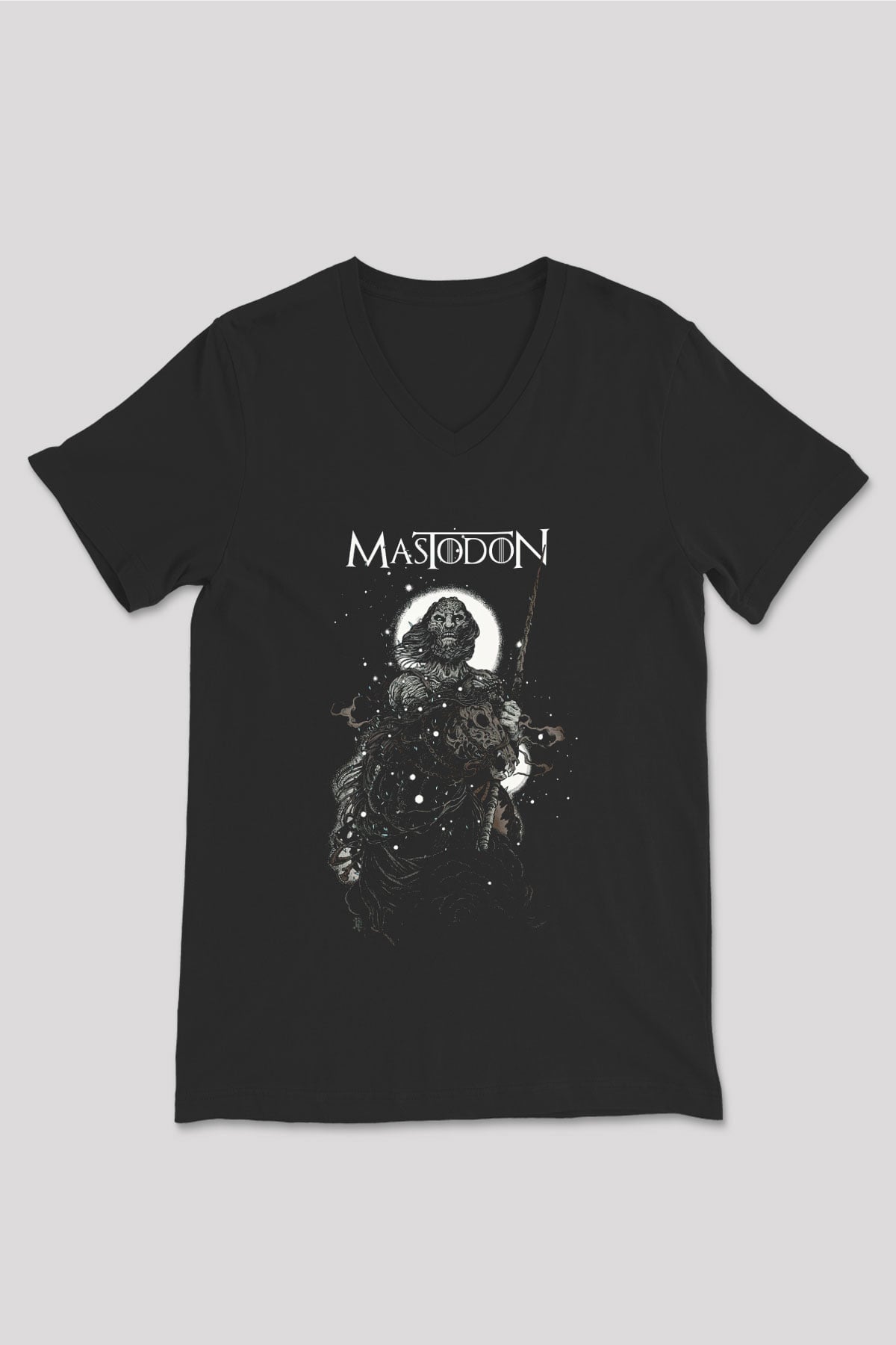 Mastodon Siyah Unisex V Yaka Tişört T-Shirt